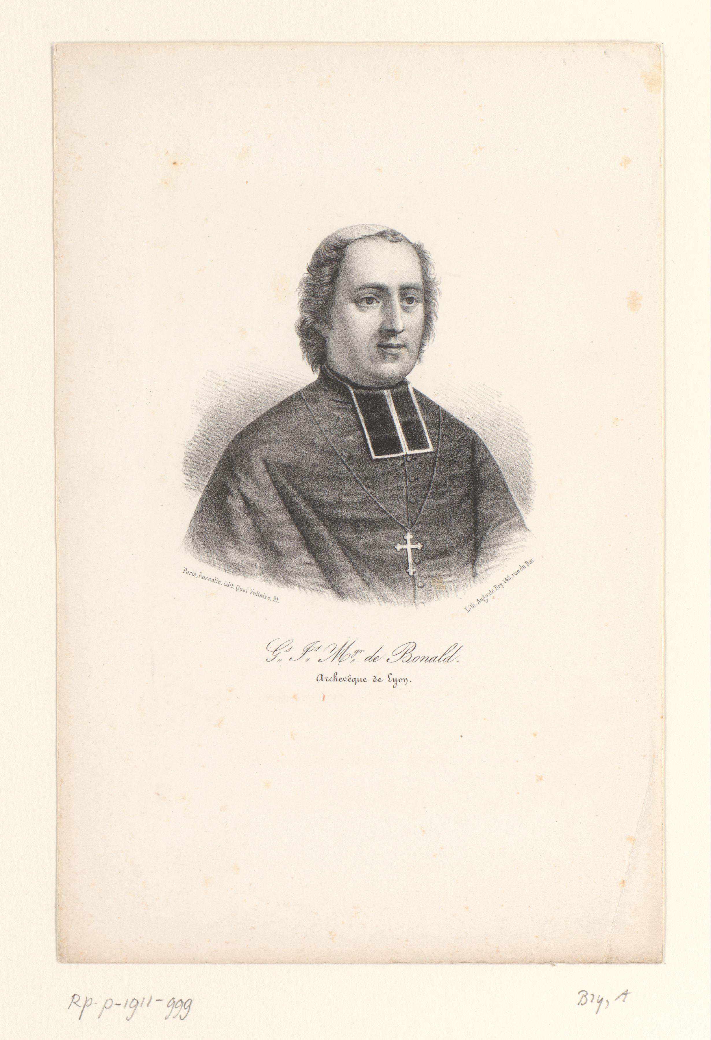 Portret van Louis-Jacques-Maurice de Bonald, aartsbisschop van Lyon