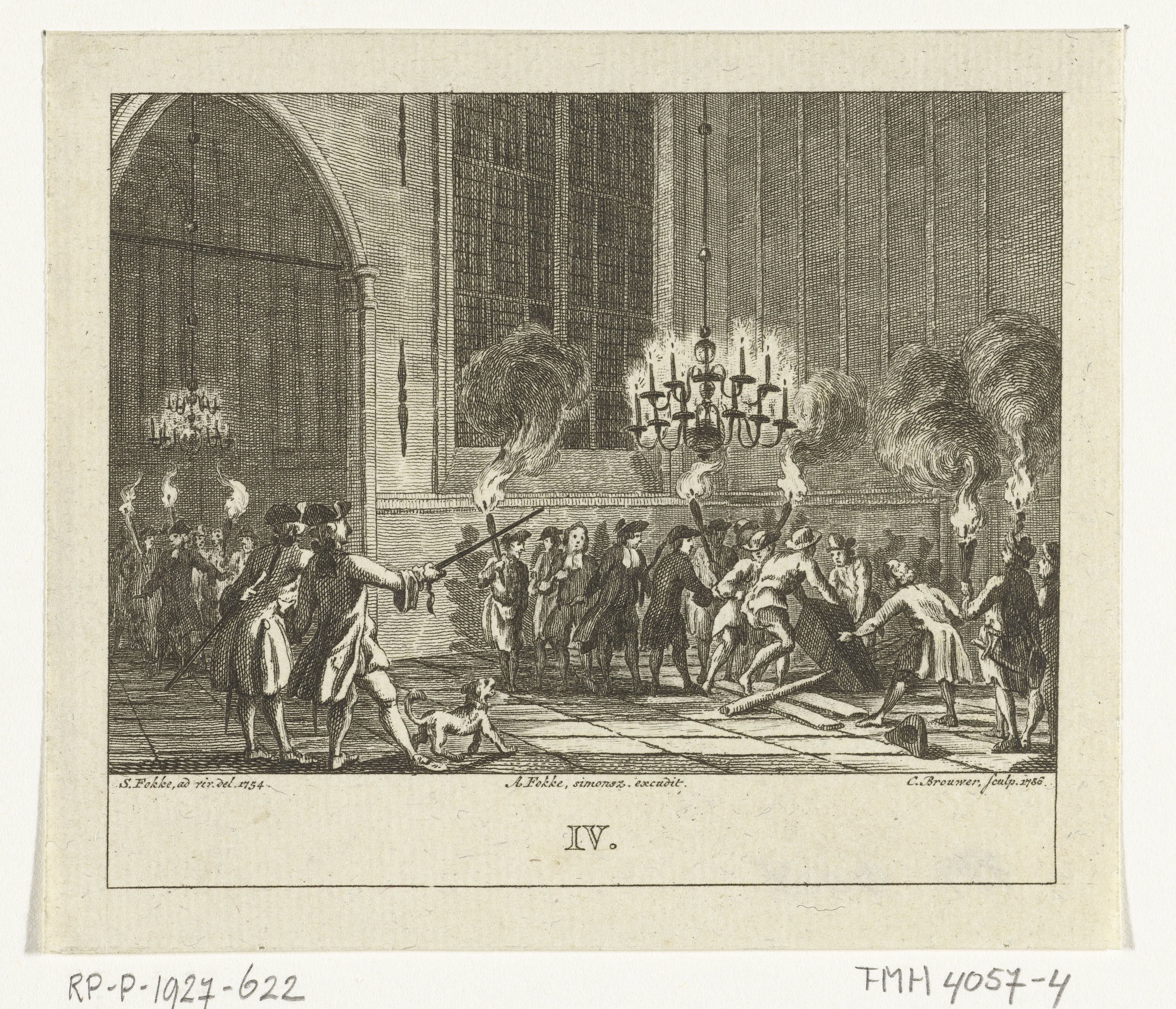 Begrafenis van Daniël Raap bij nacht in Oude Kerk te Amsterdam in 1754