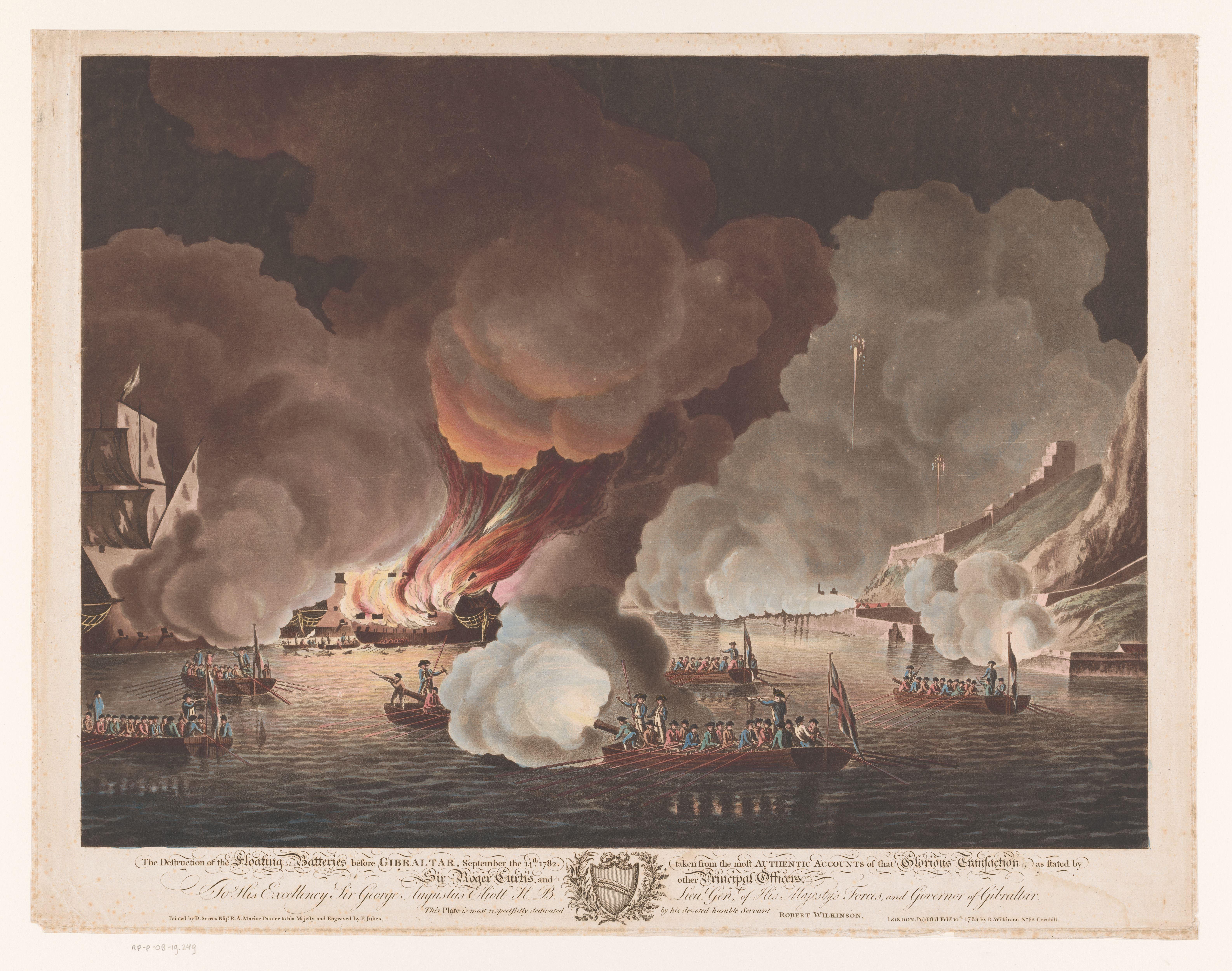 Vernietigen van schepen voor Gibraltar, 14 september 1782