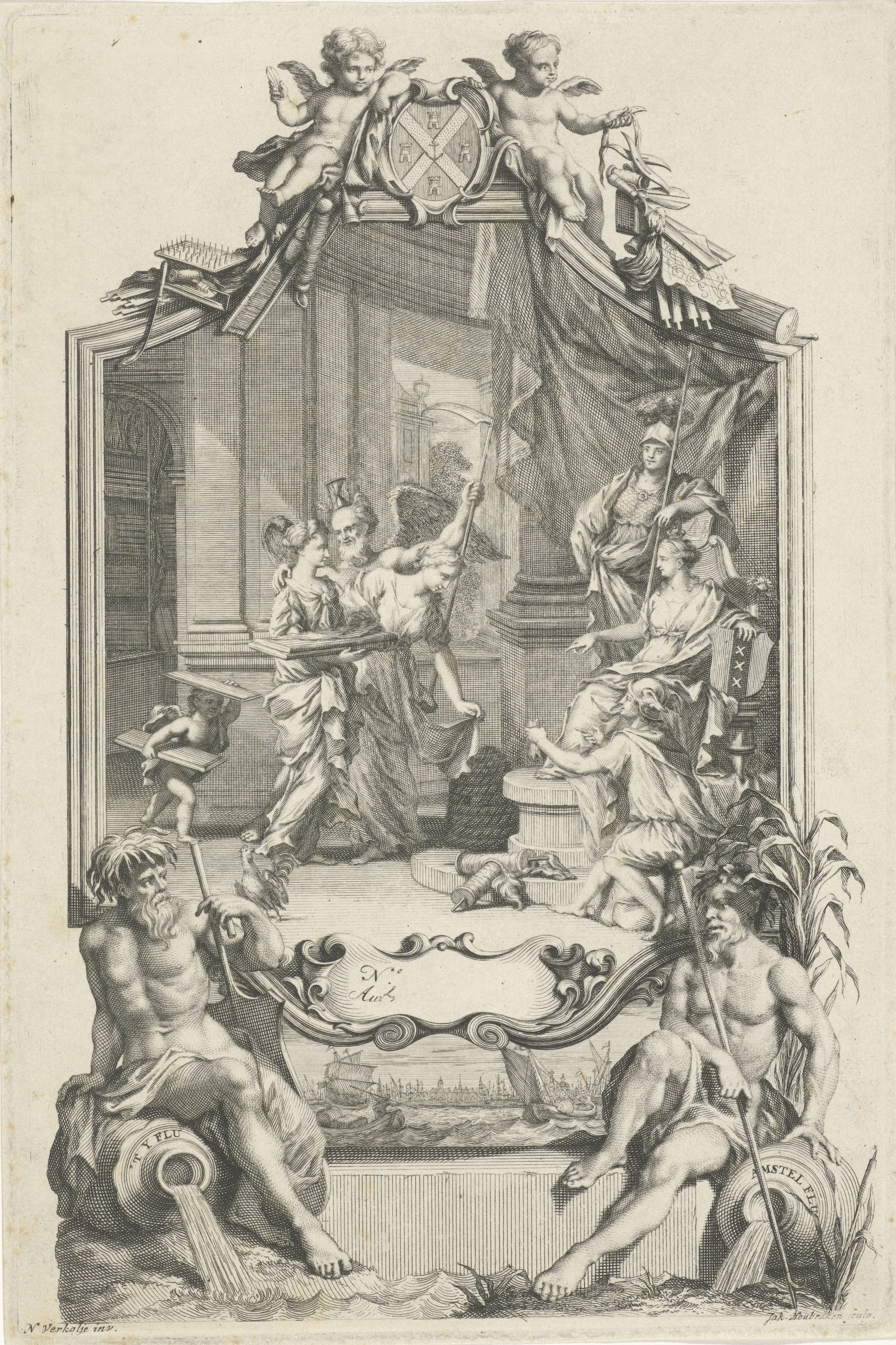 Allegorie op de zijde-industrie in Amsterdam