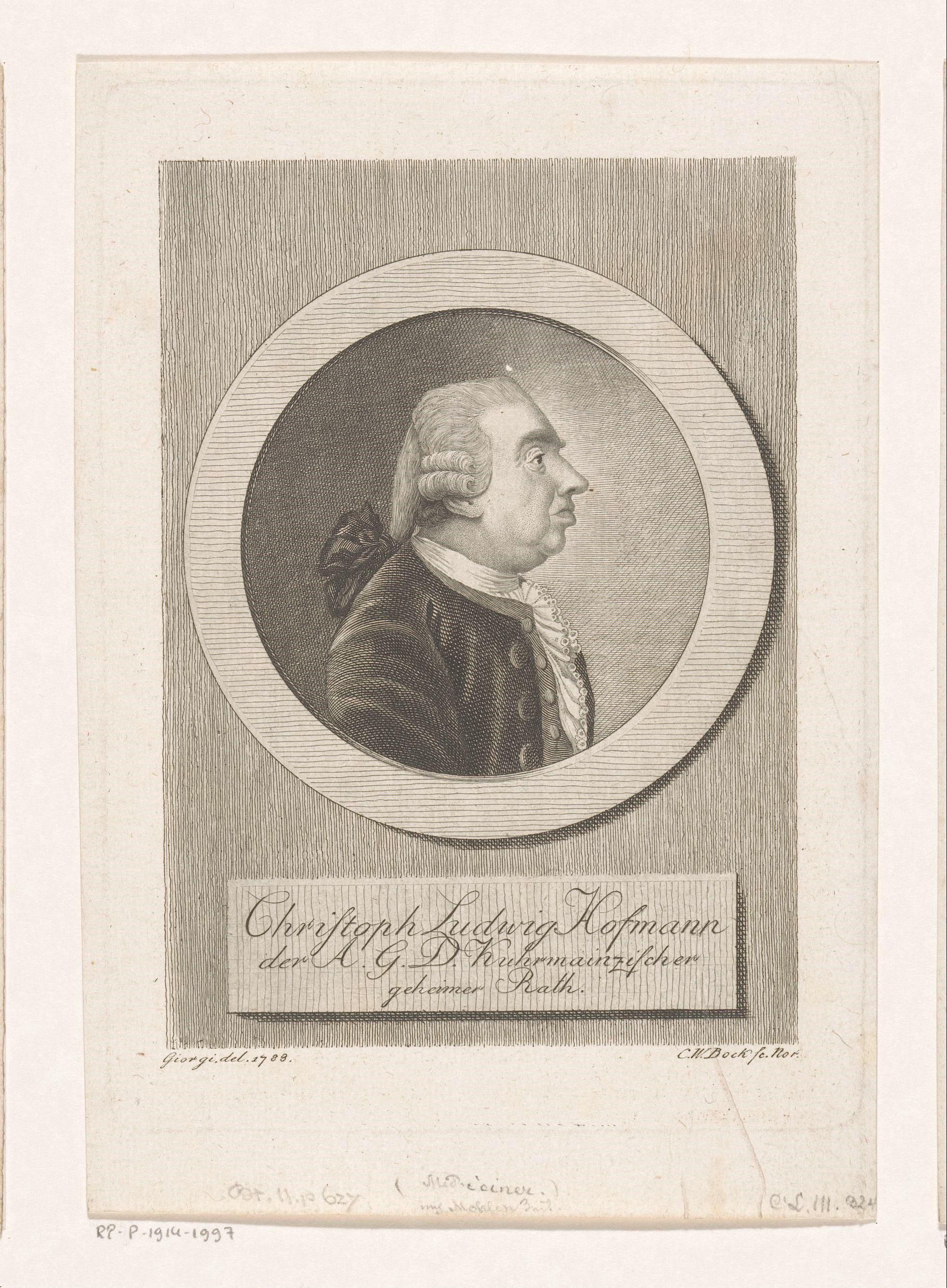 Portret van Christoph Ludwig Hoffmann