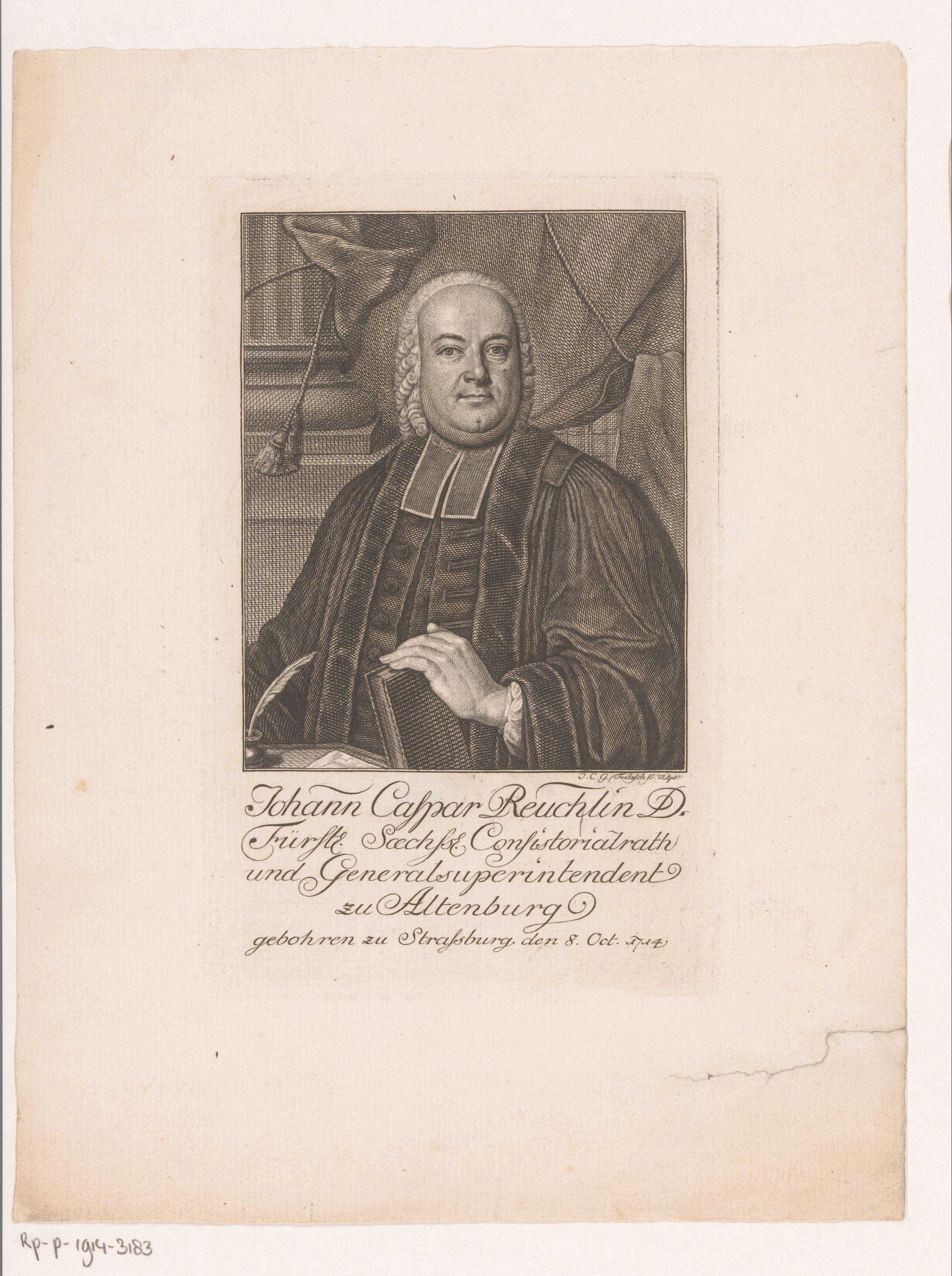 Portret van Johann Caspar Reuchlin