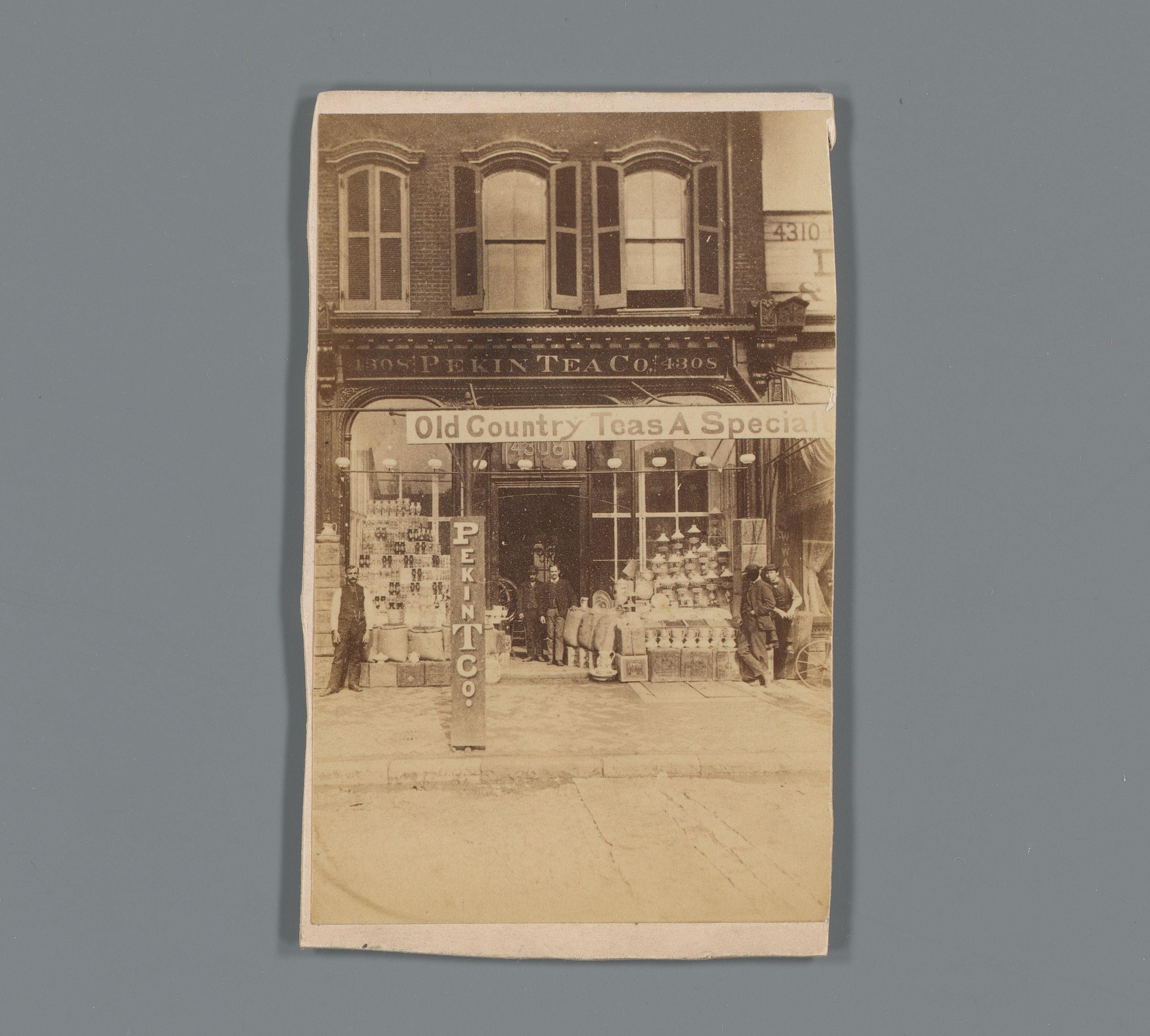 Gezicht op een theewinkel van Pekin Tea Company in Pittsburgh, Pennsylvania
