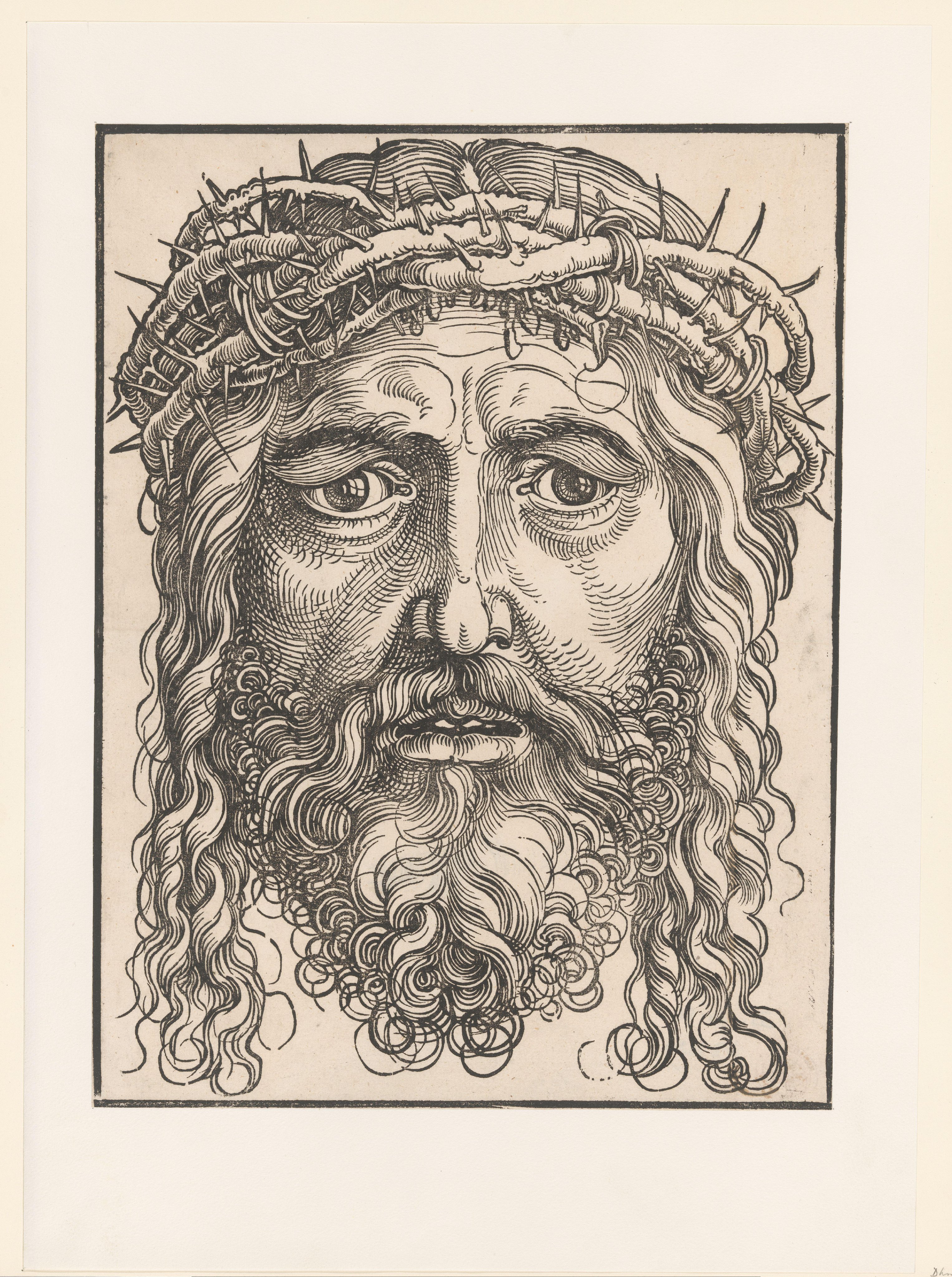 Gezicht van Christus met doornenkroon