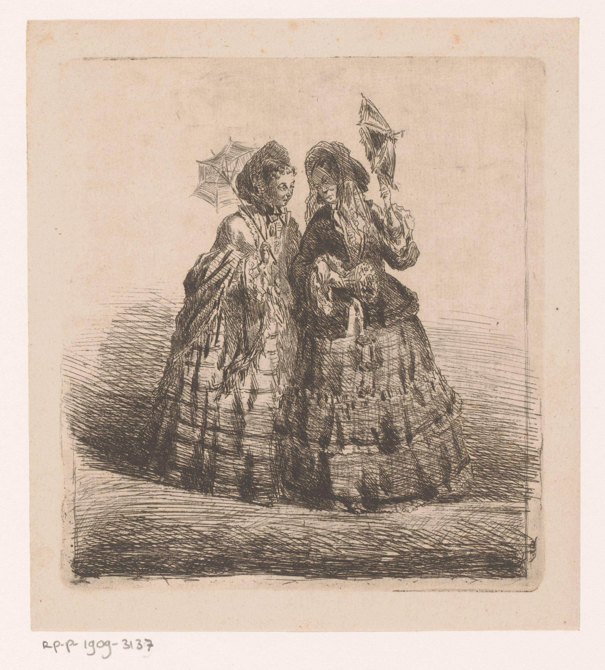 Twee vrouwen met parasol