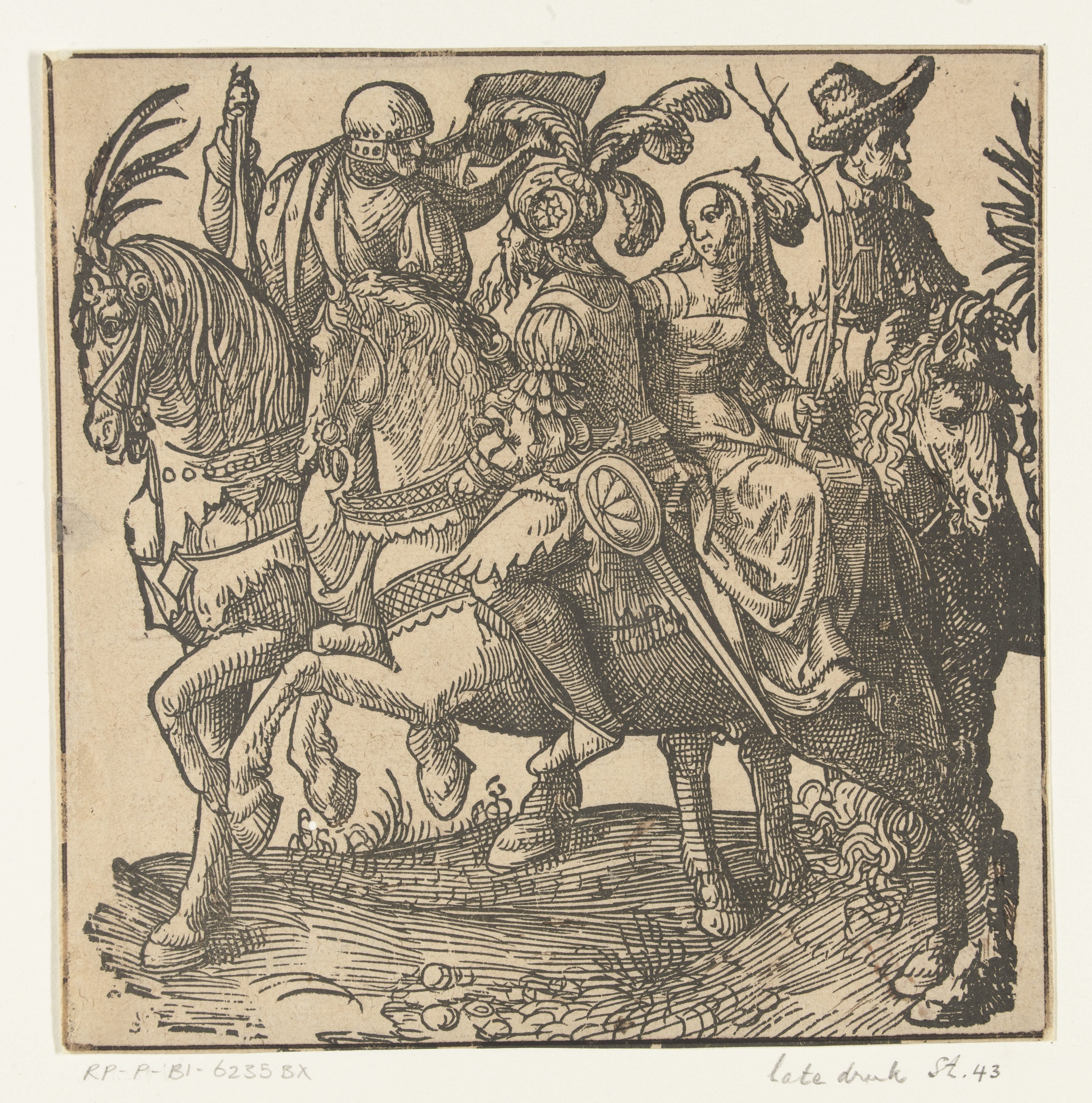 Een groep van vier ruiters