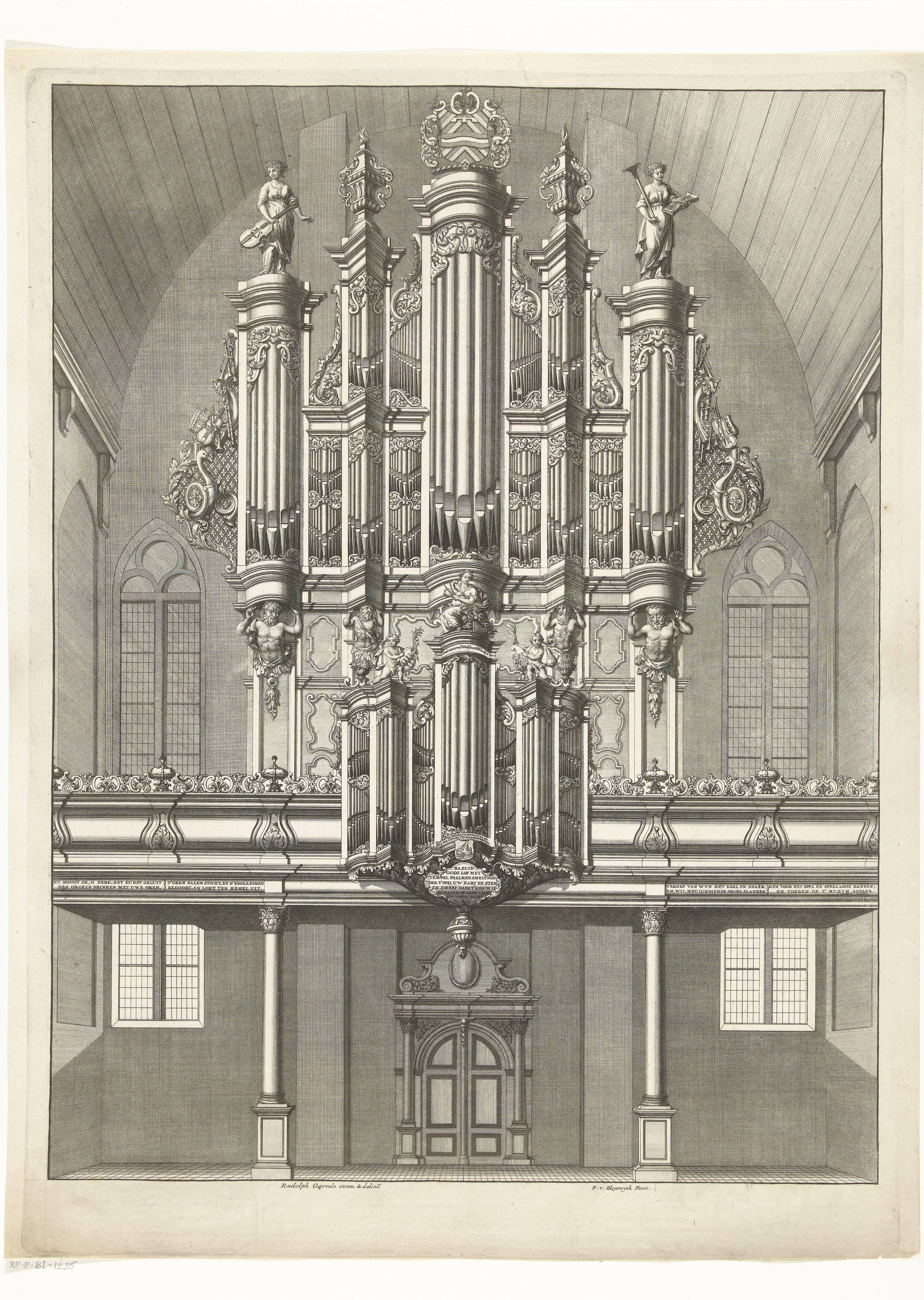 Interieur van Grote Kerk met Garrels orgel te Maassluis