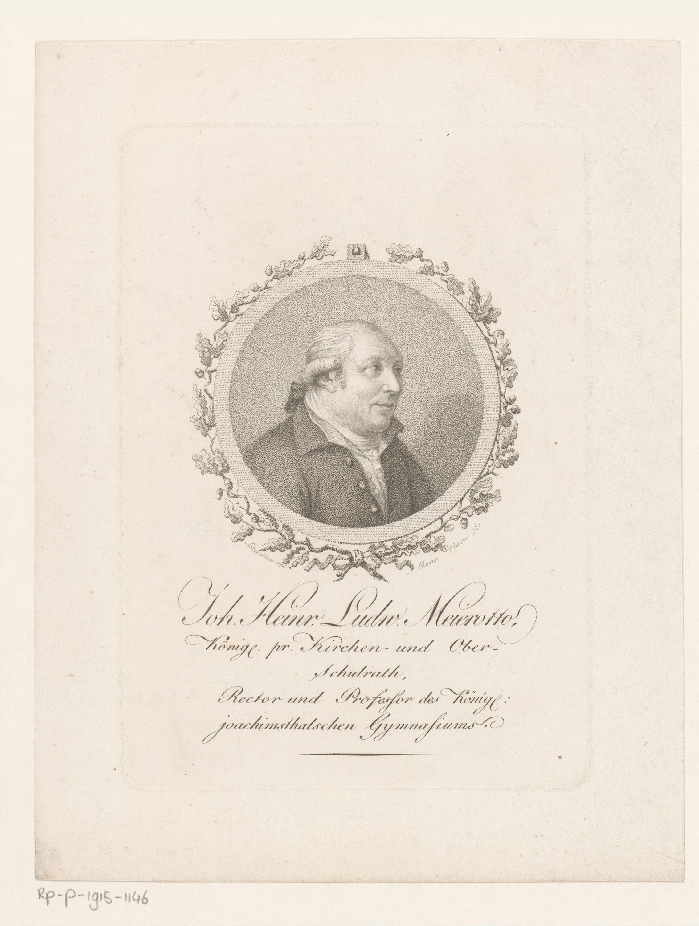 Portret van Johann Heinrich Ludwig Meierotto