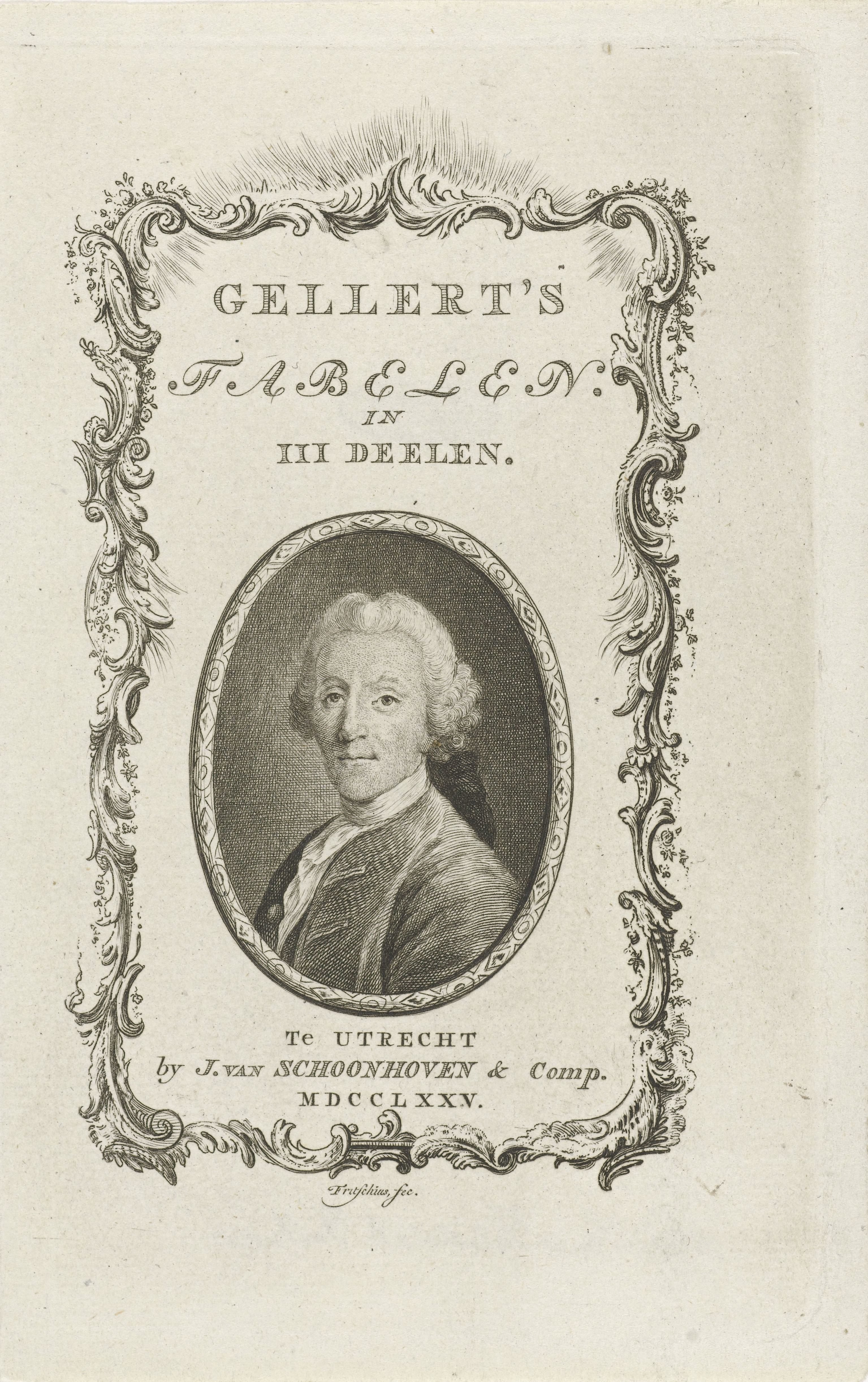 Portret van Christian Furchtegott Gellert