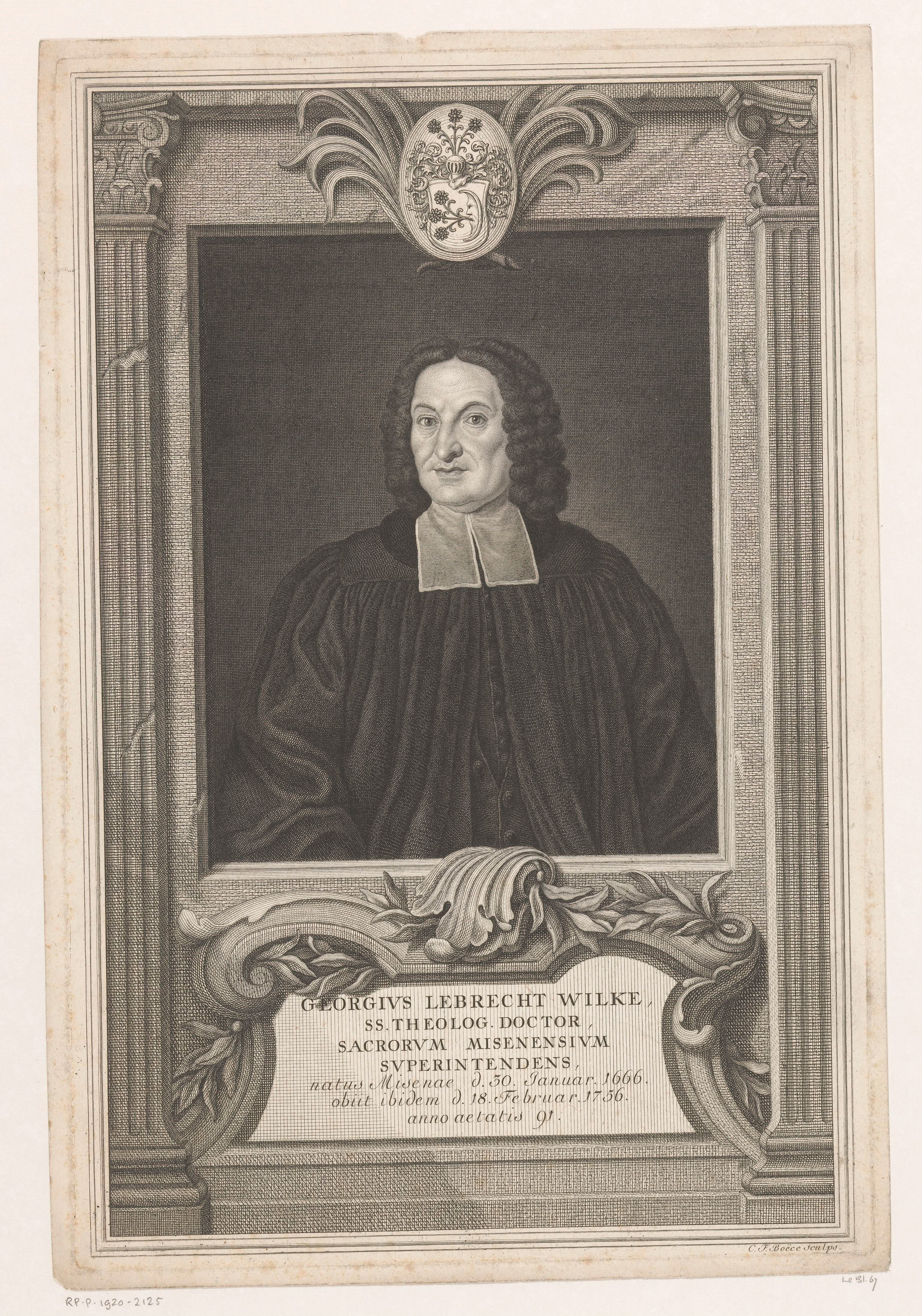 Portret van Georg Lebrecht Wilke