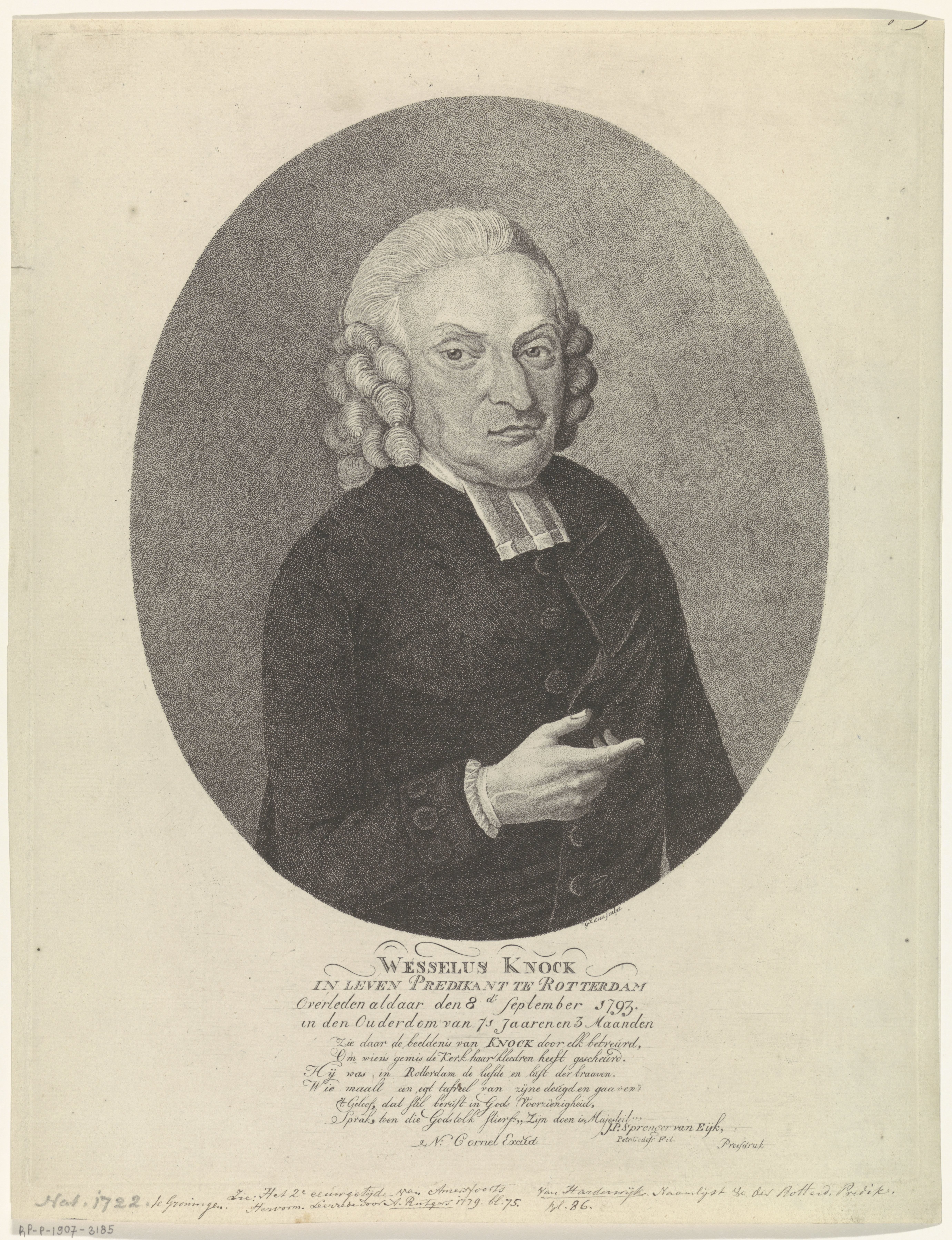 Portret van Wesselus Knock