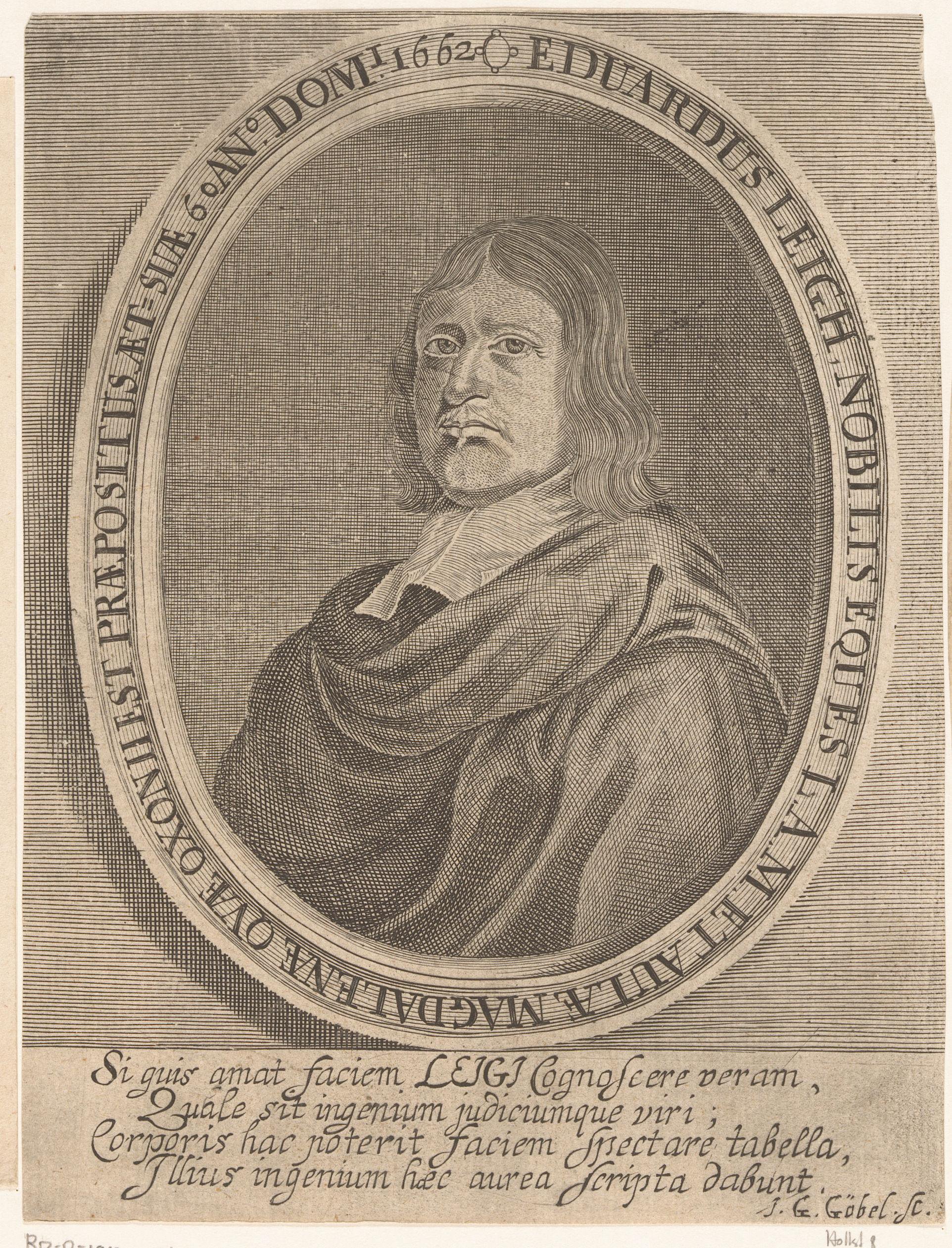 Portret van Edward Leigh op 60-jarige leeftijd