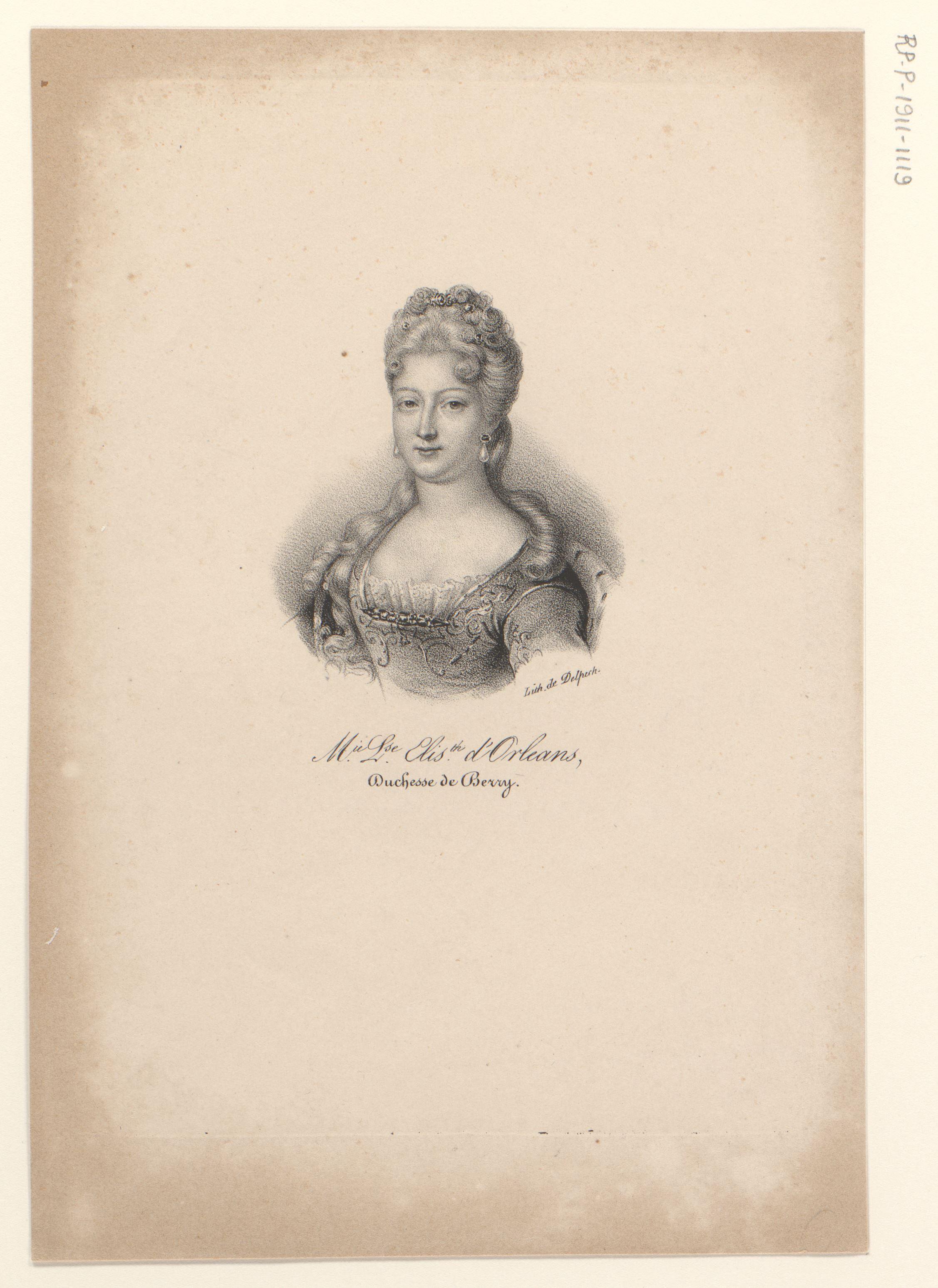 Portret van Marie Louise Elisabeth van Orléans