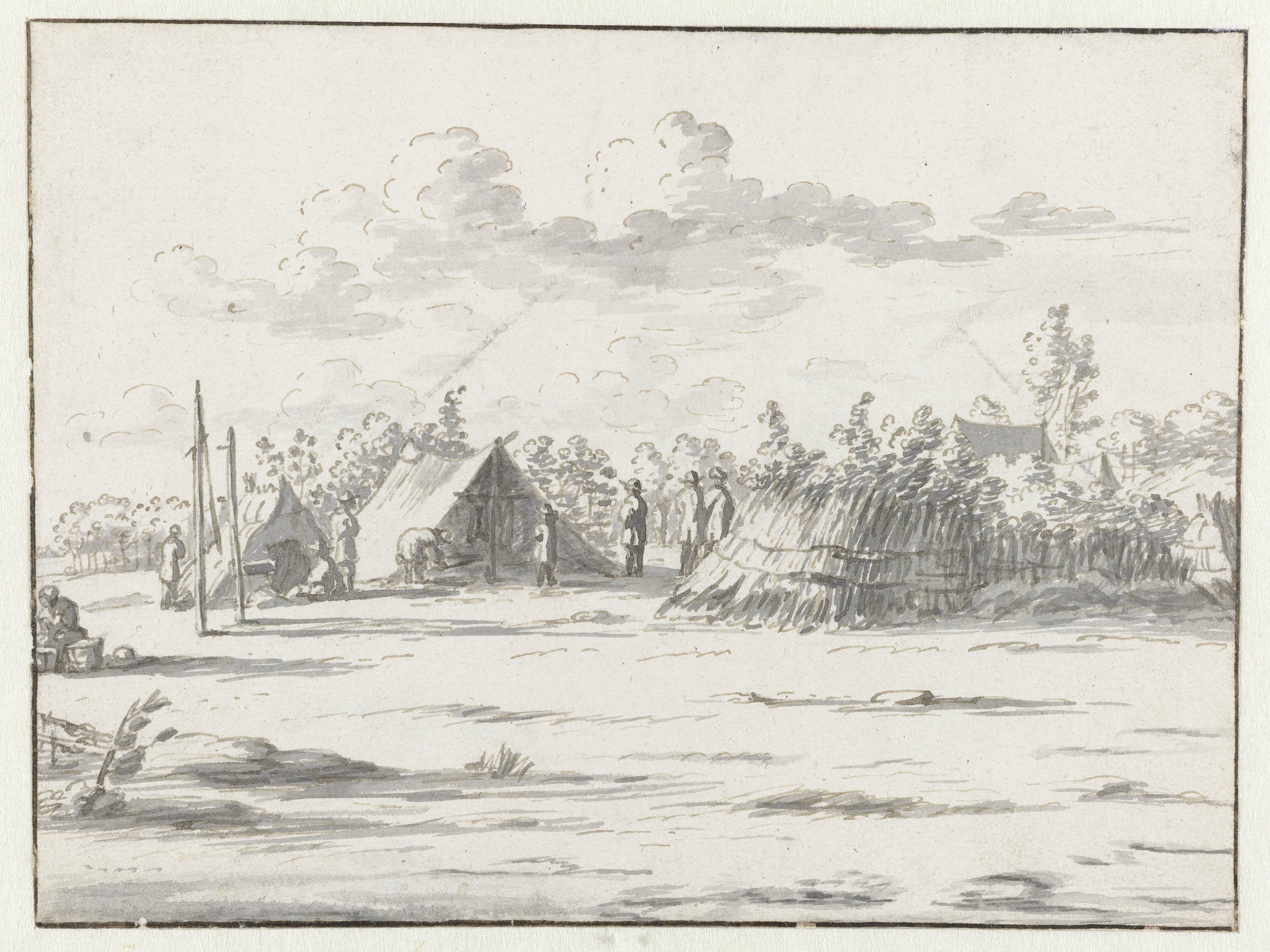 View of an Encampment of the Army of Willem III near Lembeek, Flemish Brabant
