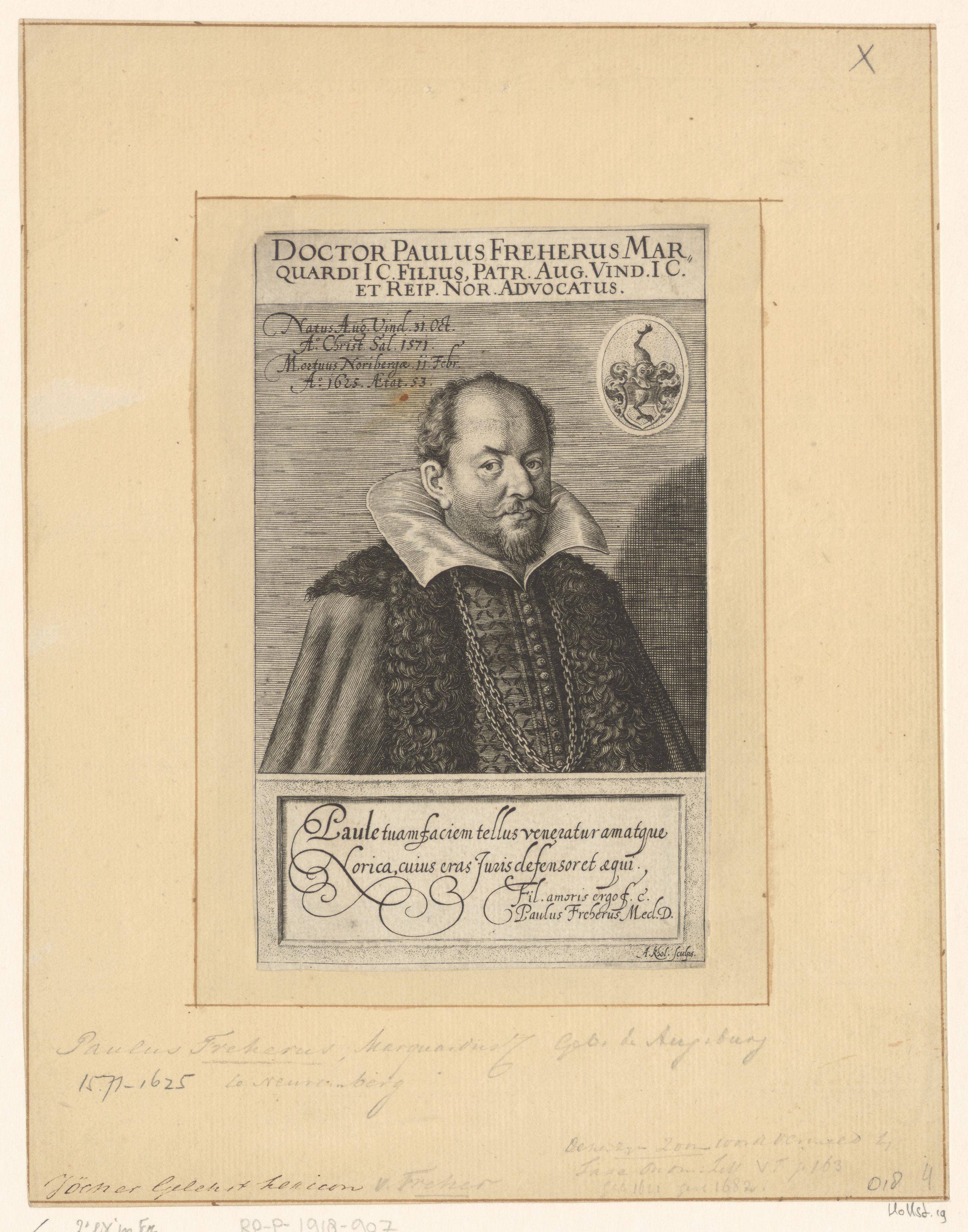 Portret van Paul Freher op 53-jarige leeftijd
