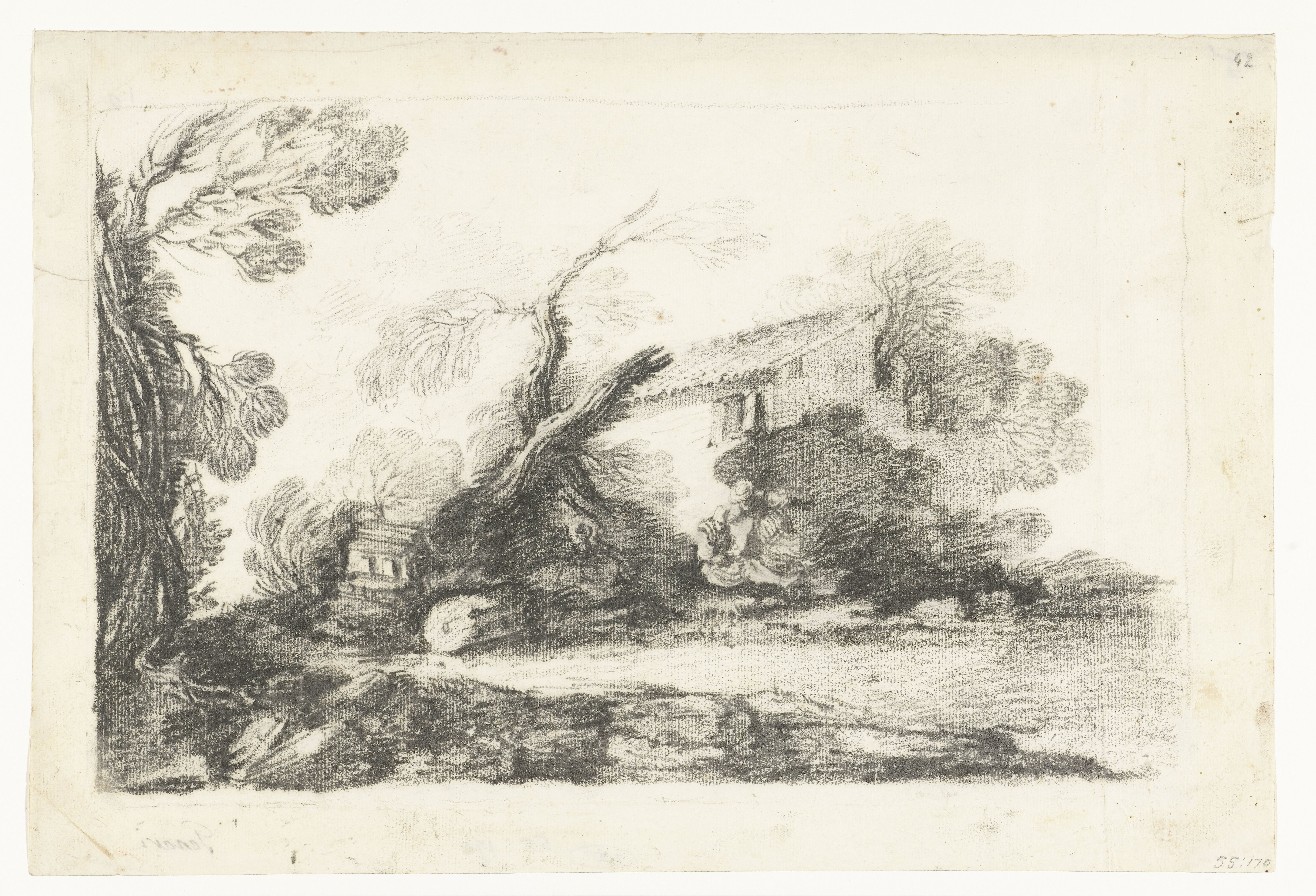Landschap met boerenhuis