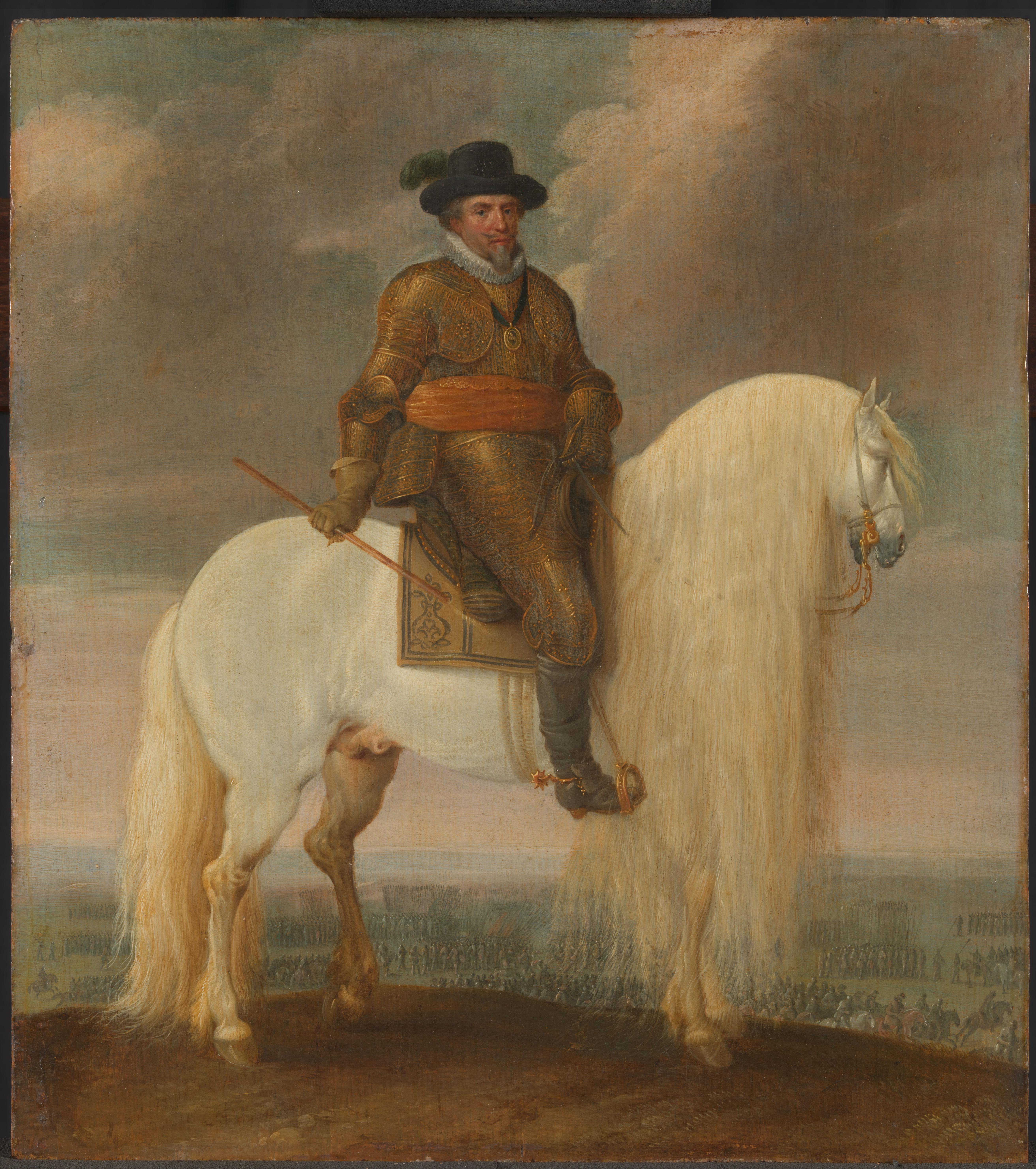 Prince Maurits Astride the White Warhorse Presented to him after his Victory at Nieuwpoort