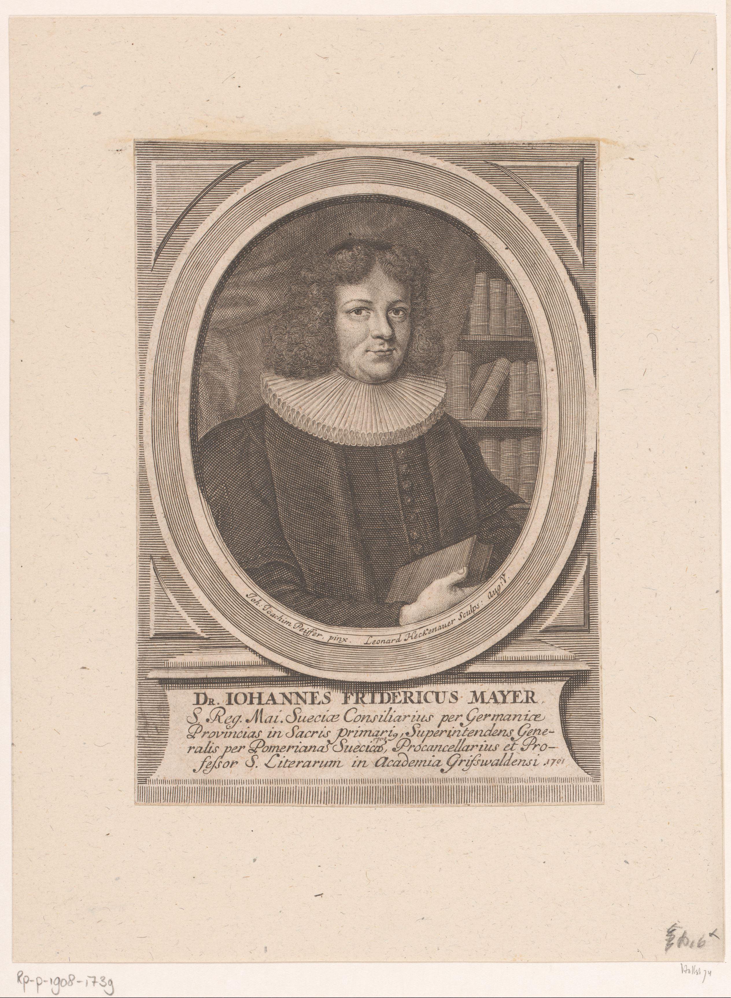 Portret van Johann Friedrich Mayer
