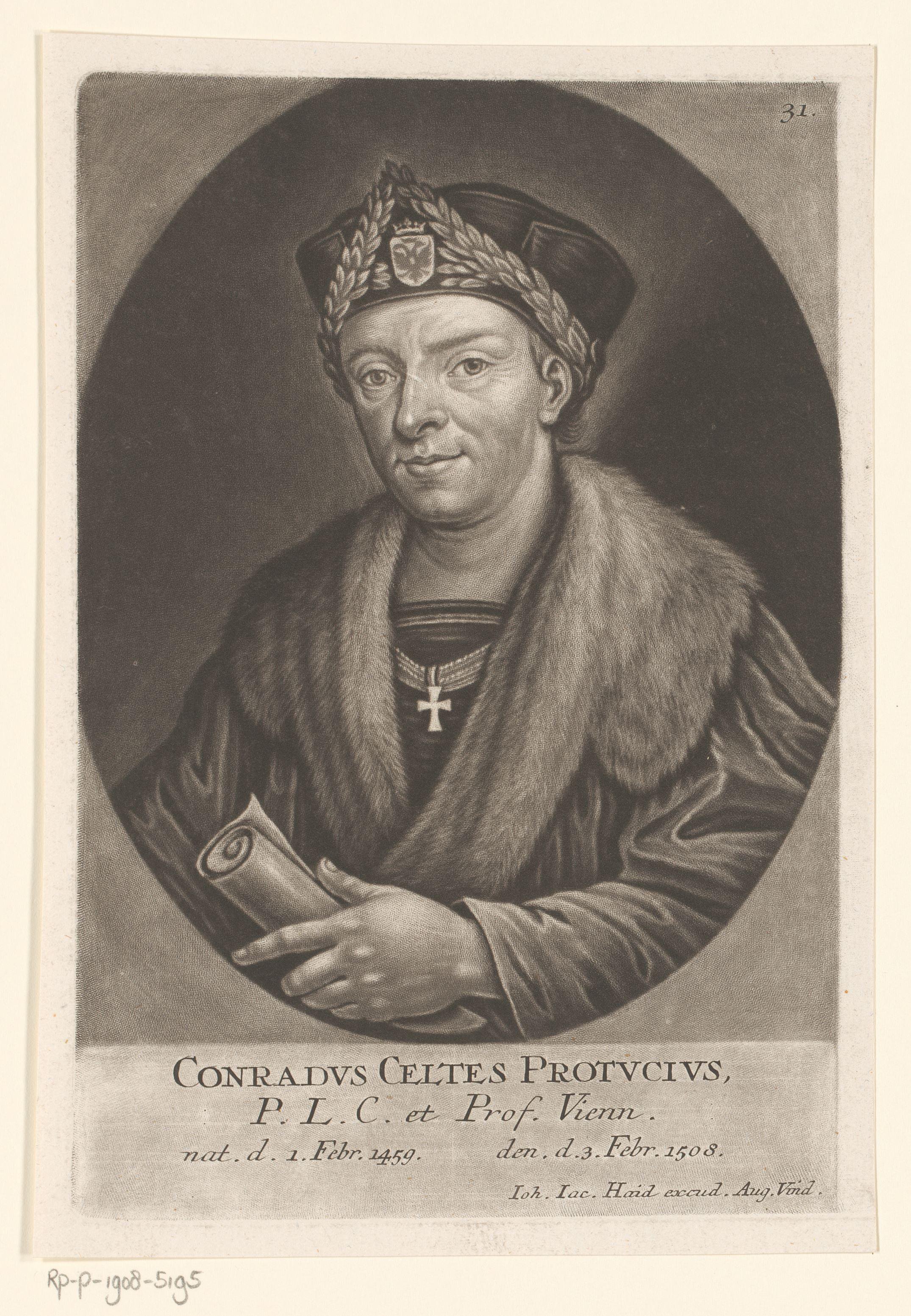 Portret van Conrad Celtis