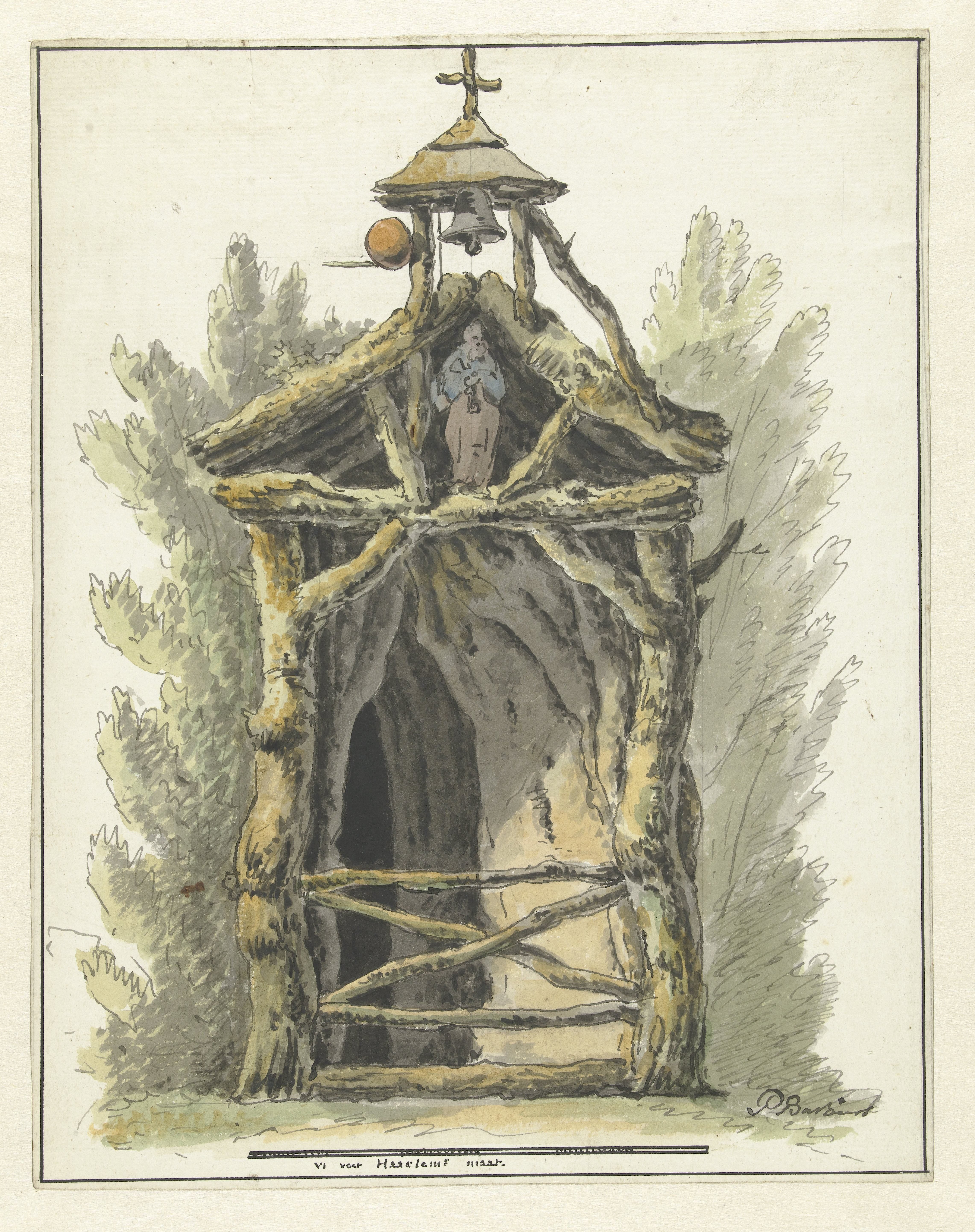 Kluizenaarshut met heiligenbeeld
