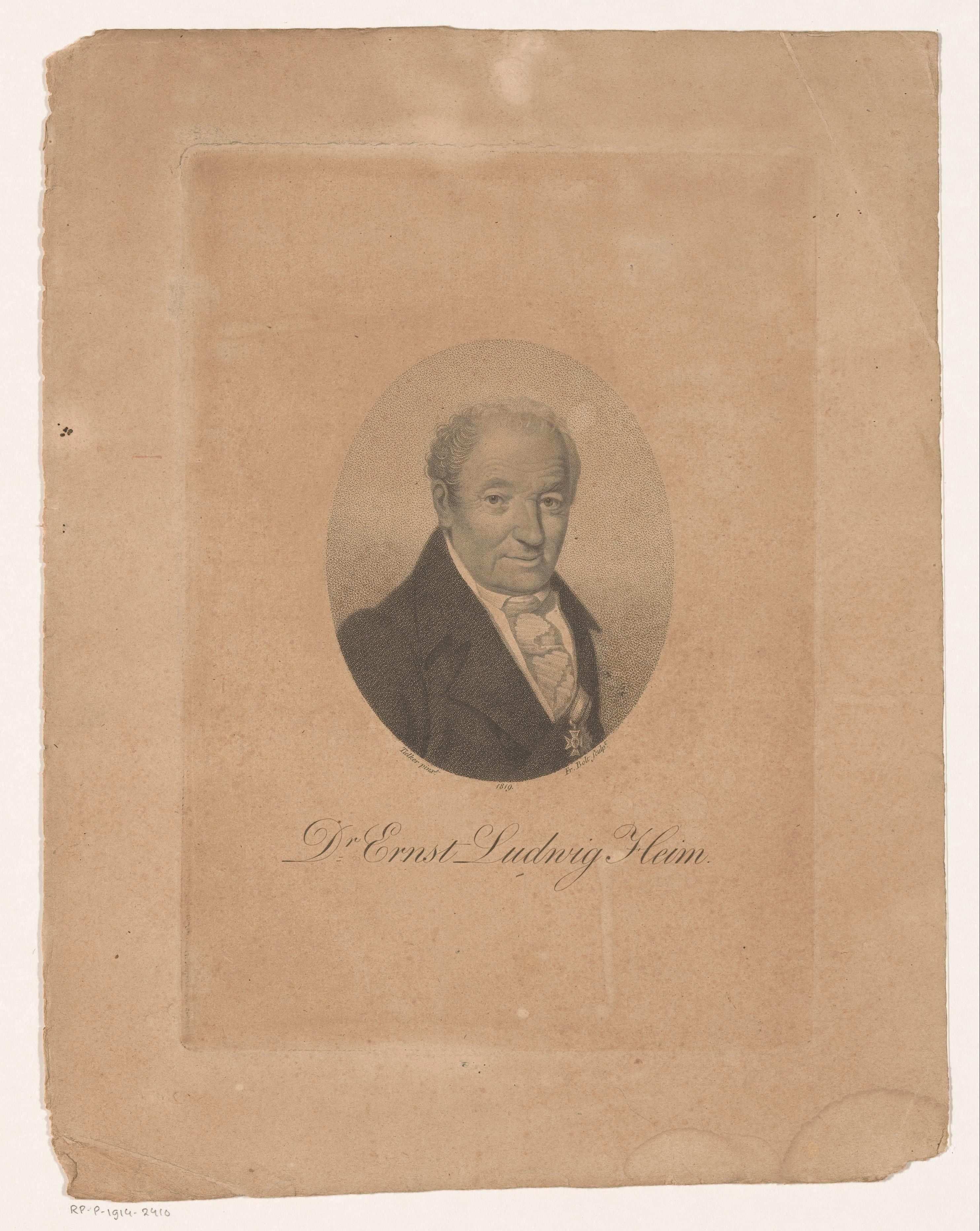 Portret van Ernst Ludwig Heim