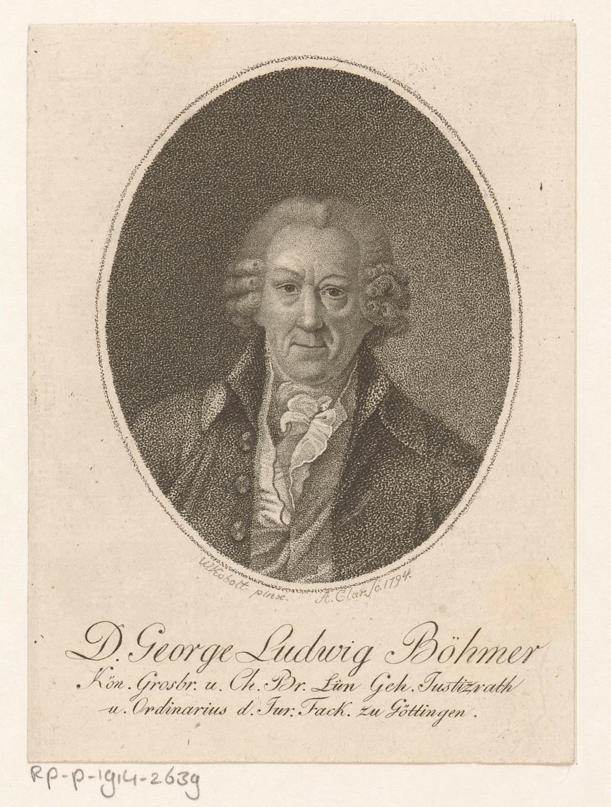 Portret van Georg Ludwig Böhmer