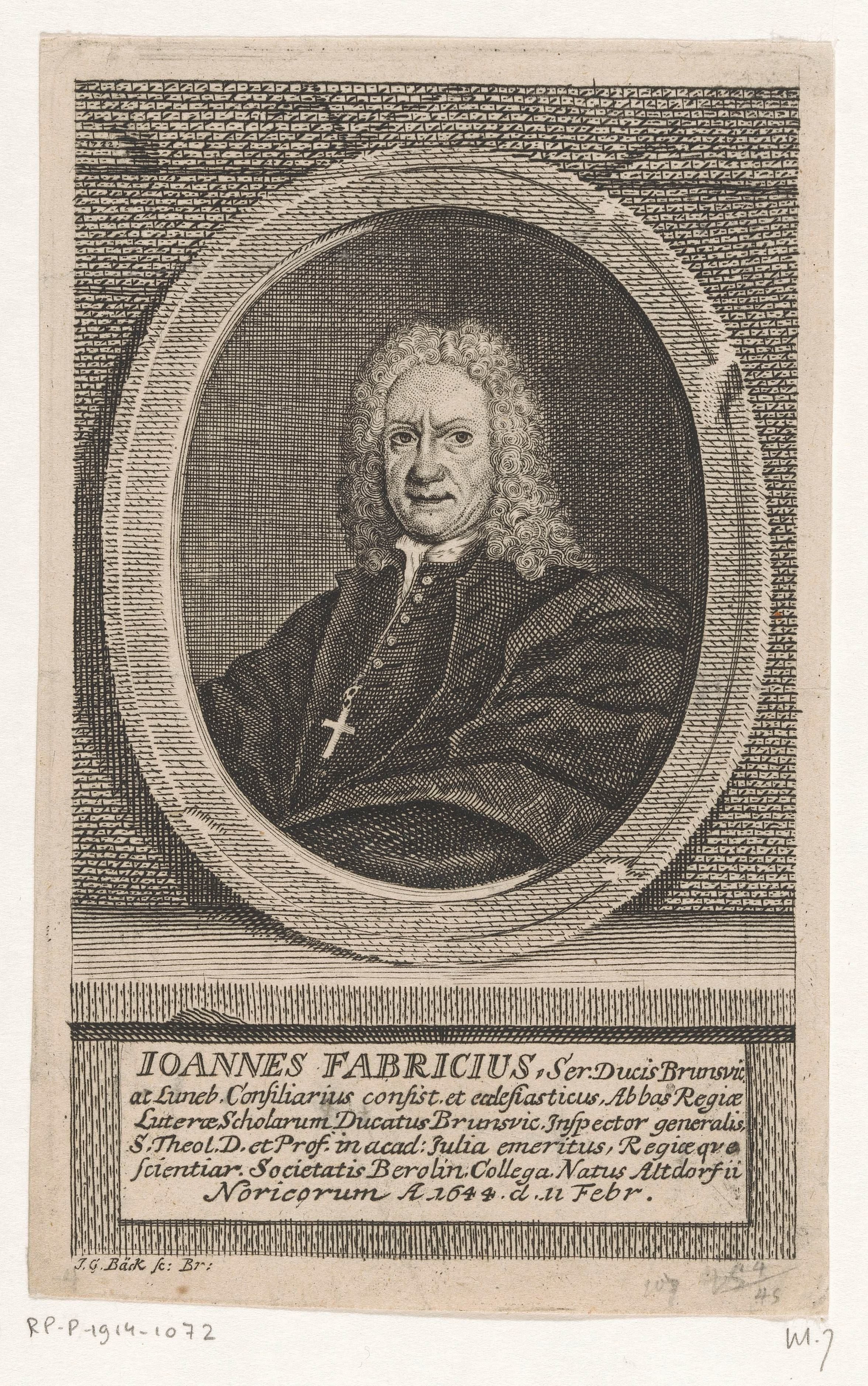 Portret van Johannes IV Fabricius