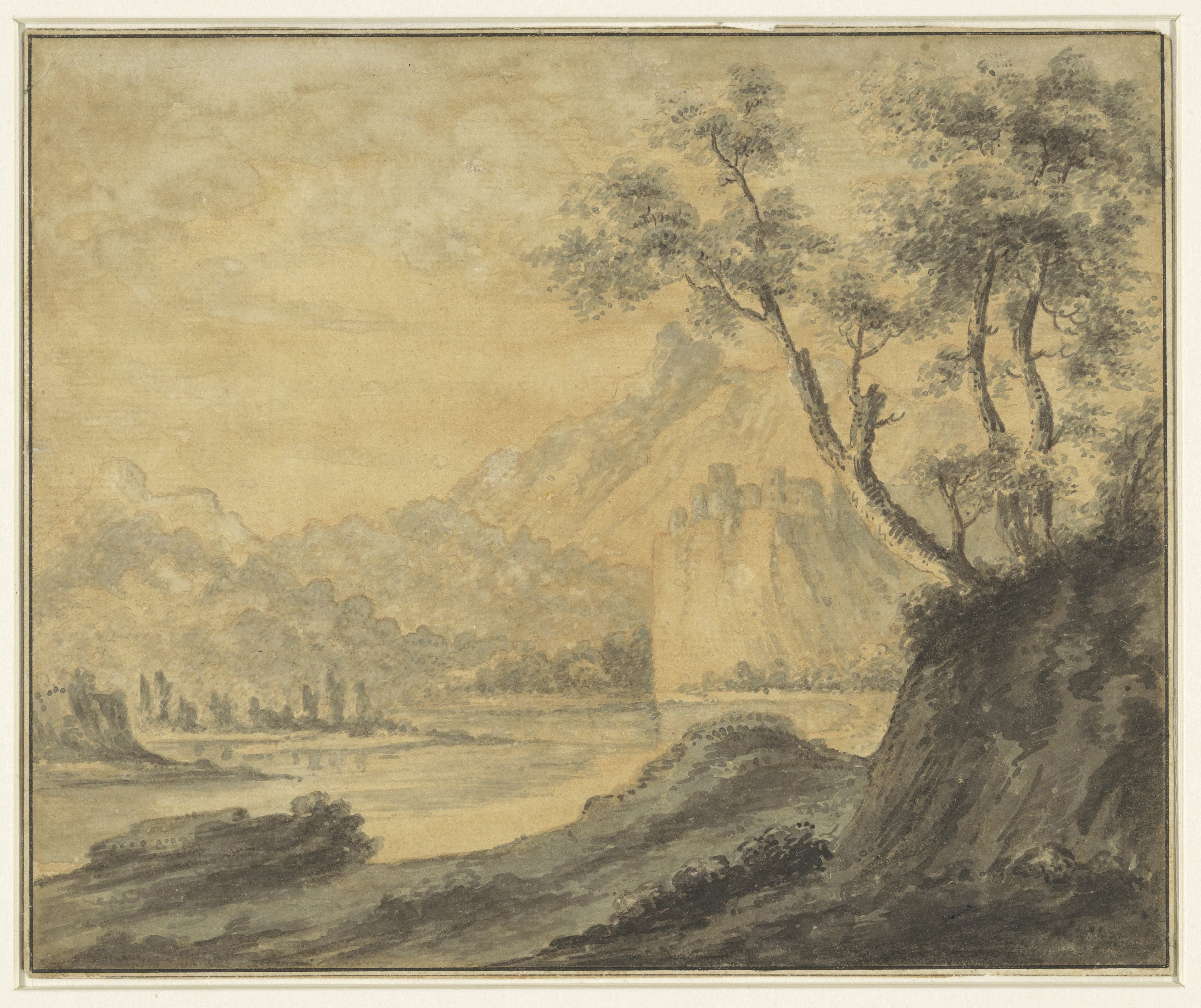 Rivierlandschap met rotsen