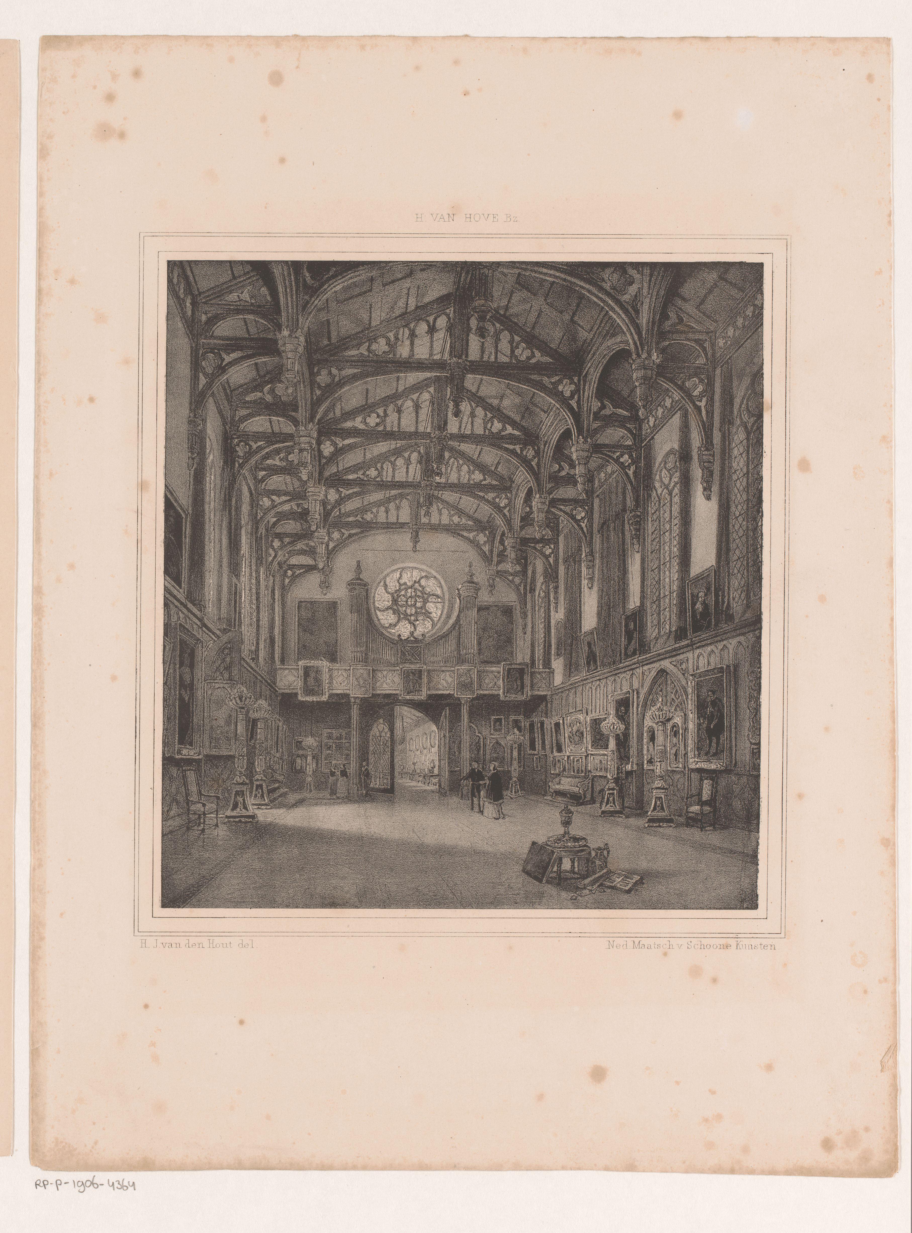 Interieur gotische zaal in Paleis Kneuterdijk