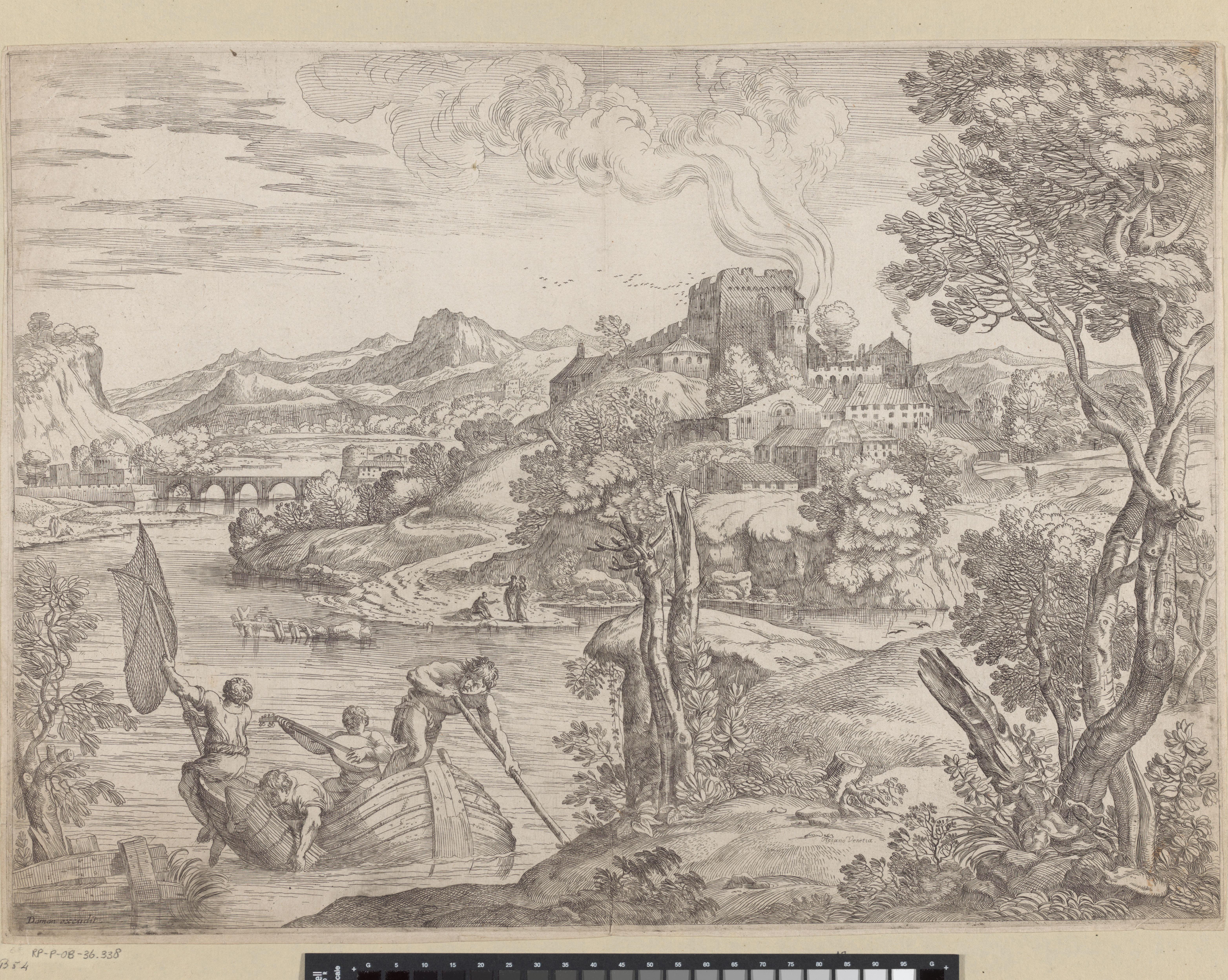 Landschap met luitspeler