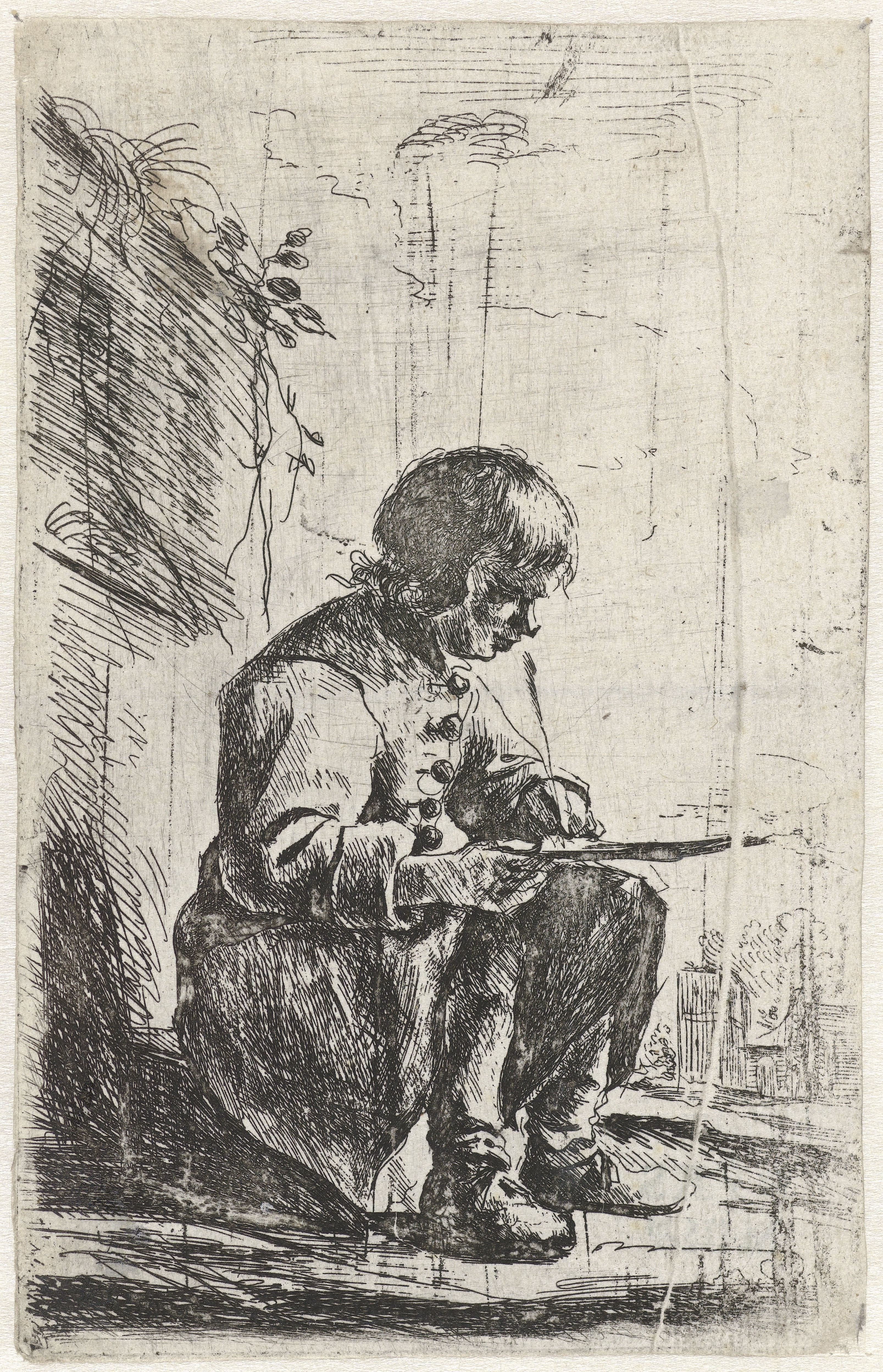 Zittende jongen