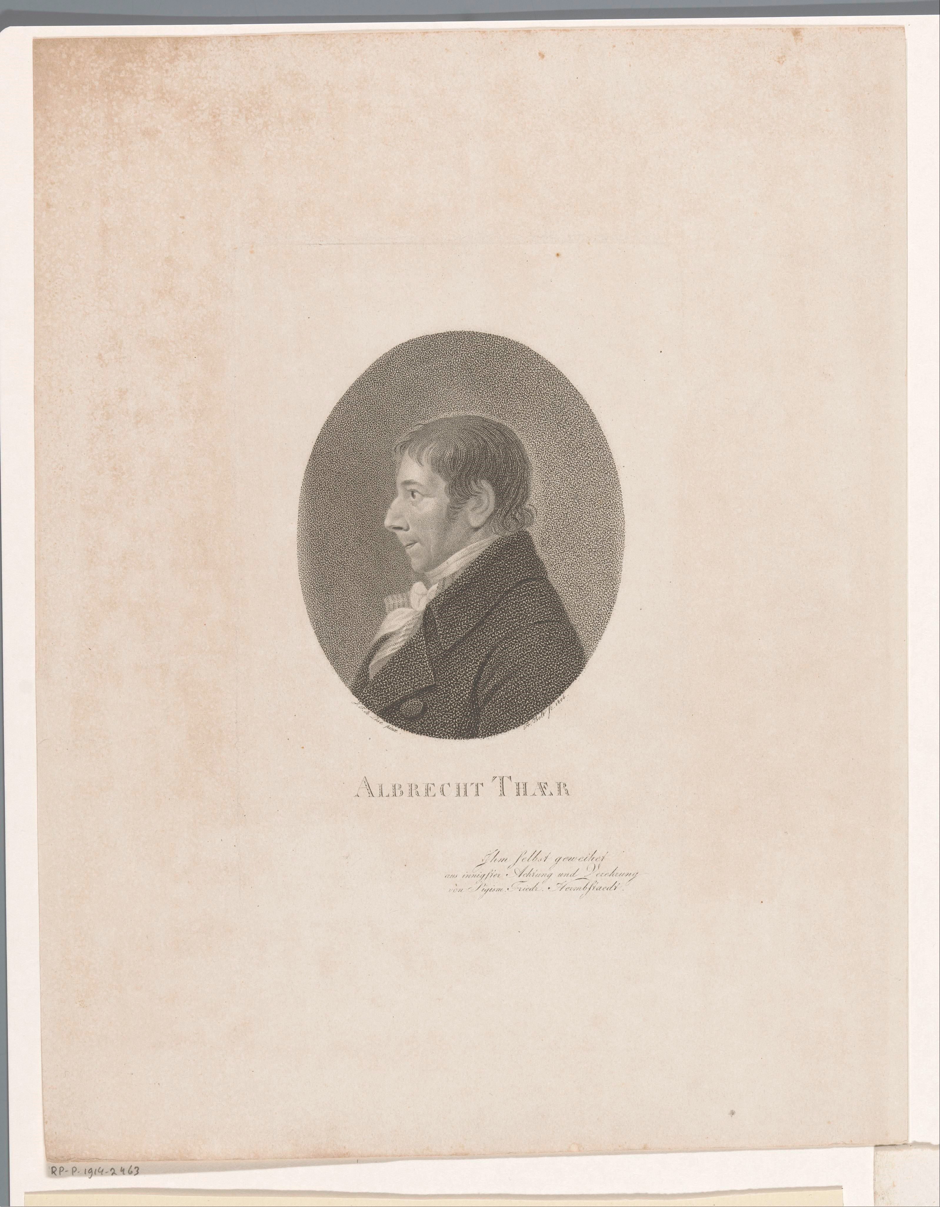 Portret van Albrecht Daniel Thaer