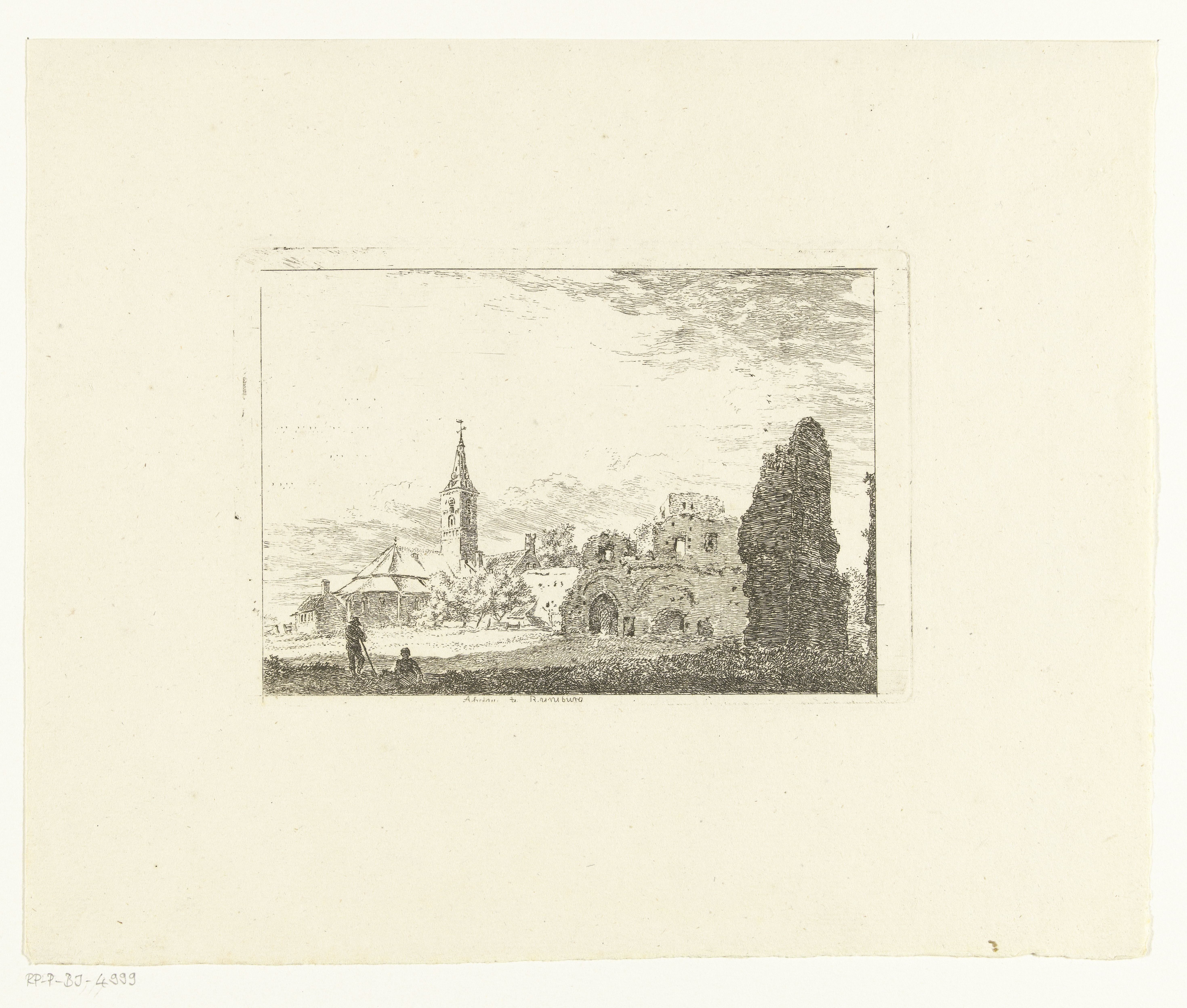Kerk en ruïne van de abdij te Rijnsburg