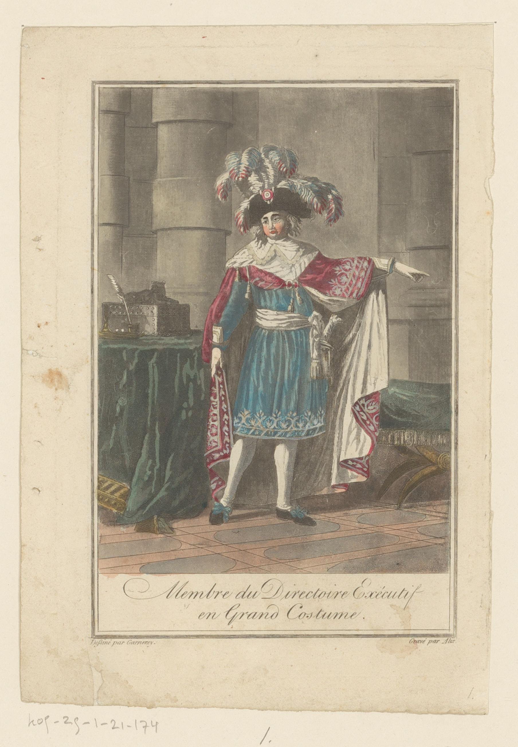 Lid van het Directoire in groot kostuum