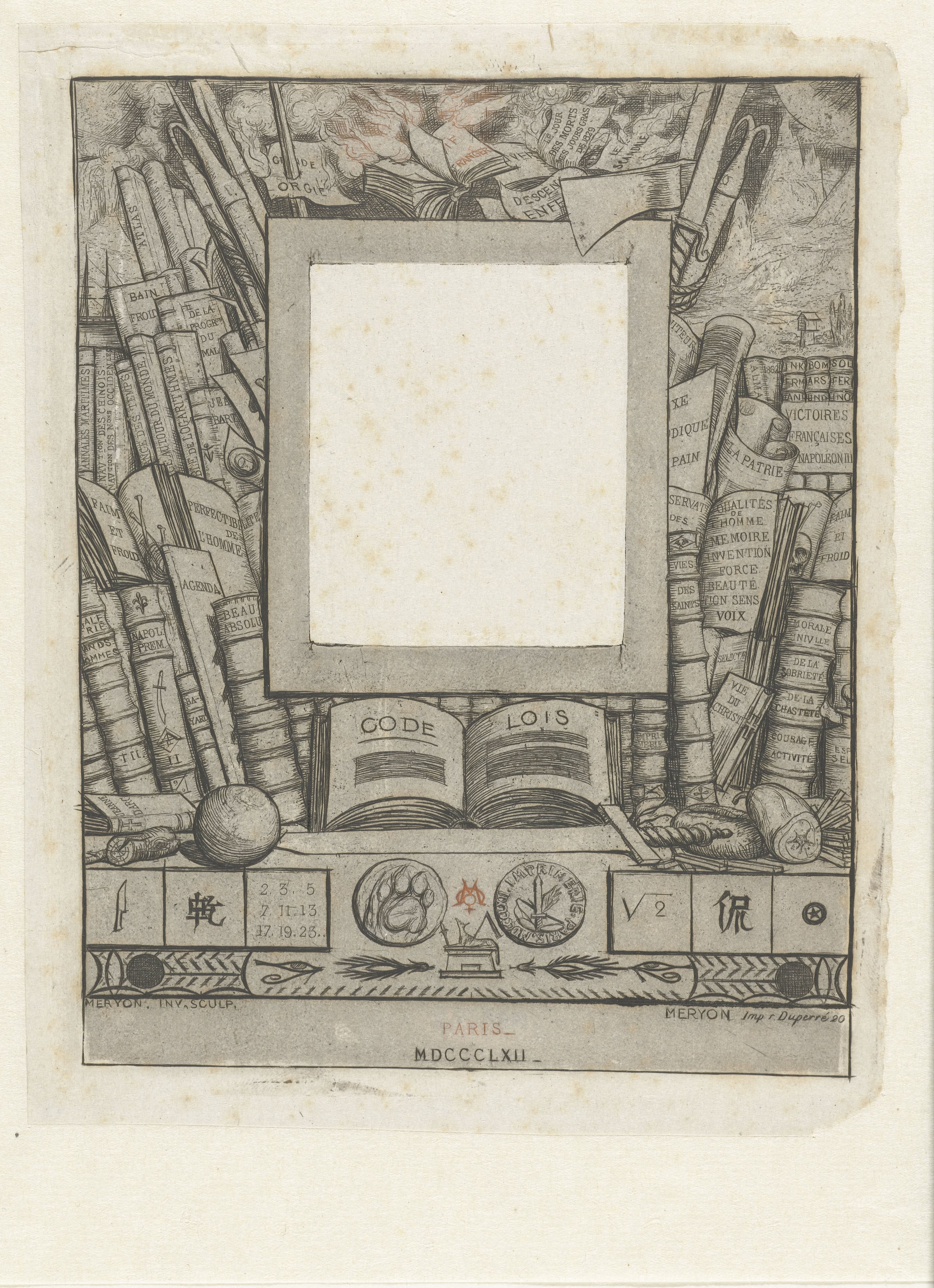 Omlijsting voor portret van Armand Guéraud