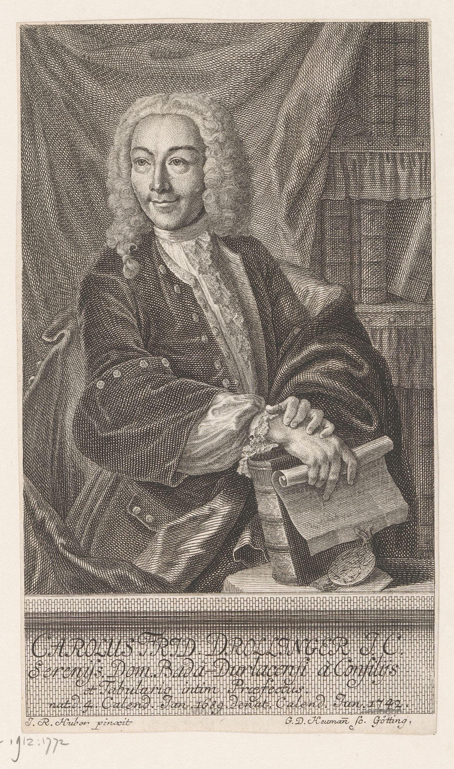 Portret van Karl Friedrich Drollinger