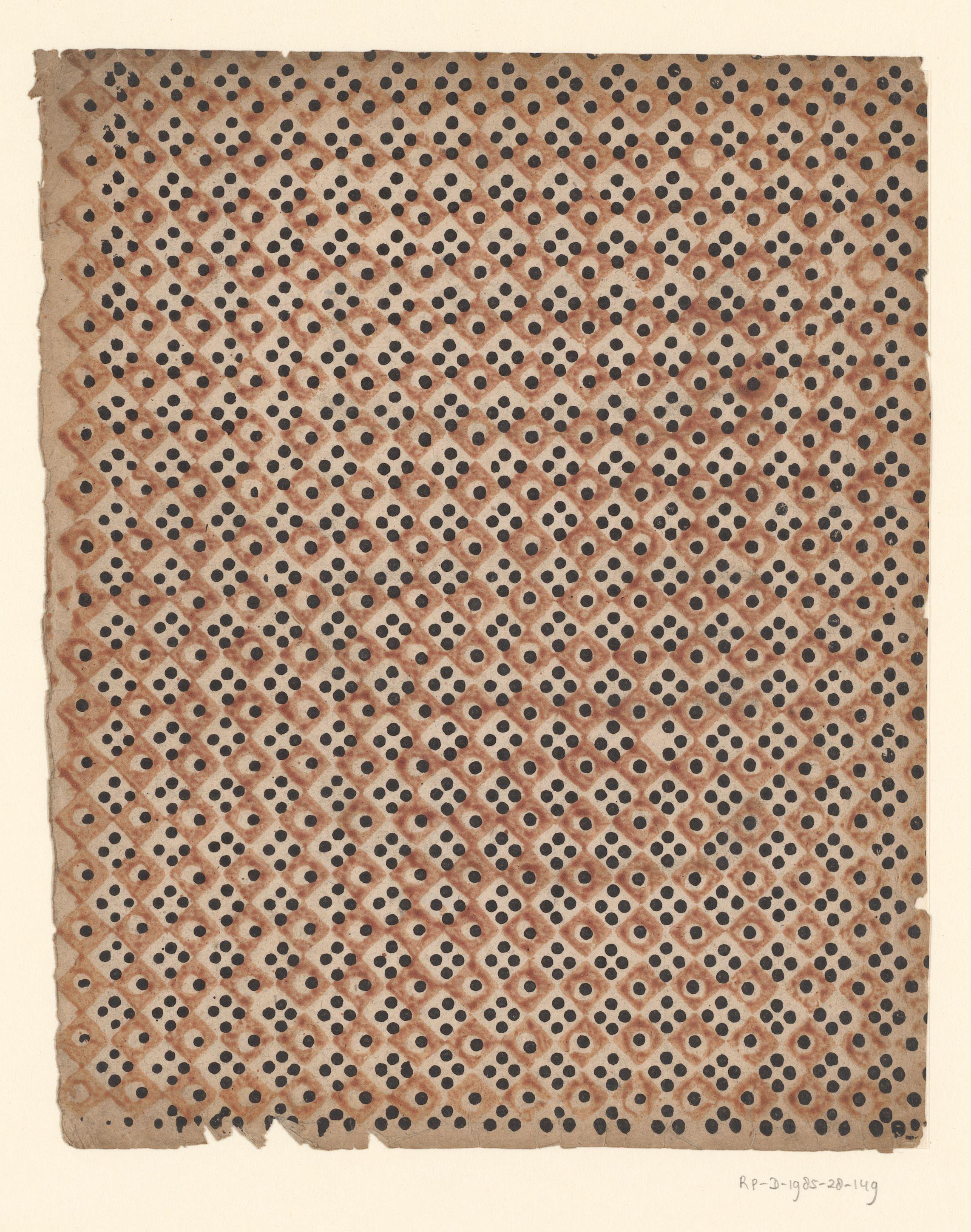 Blad met ruitenpatroon met stippen