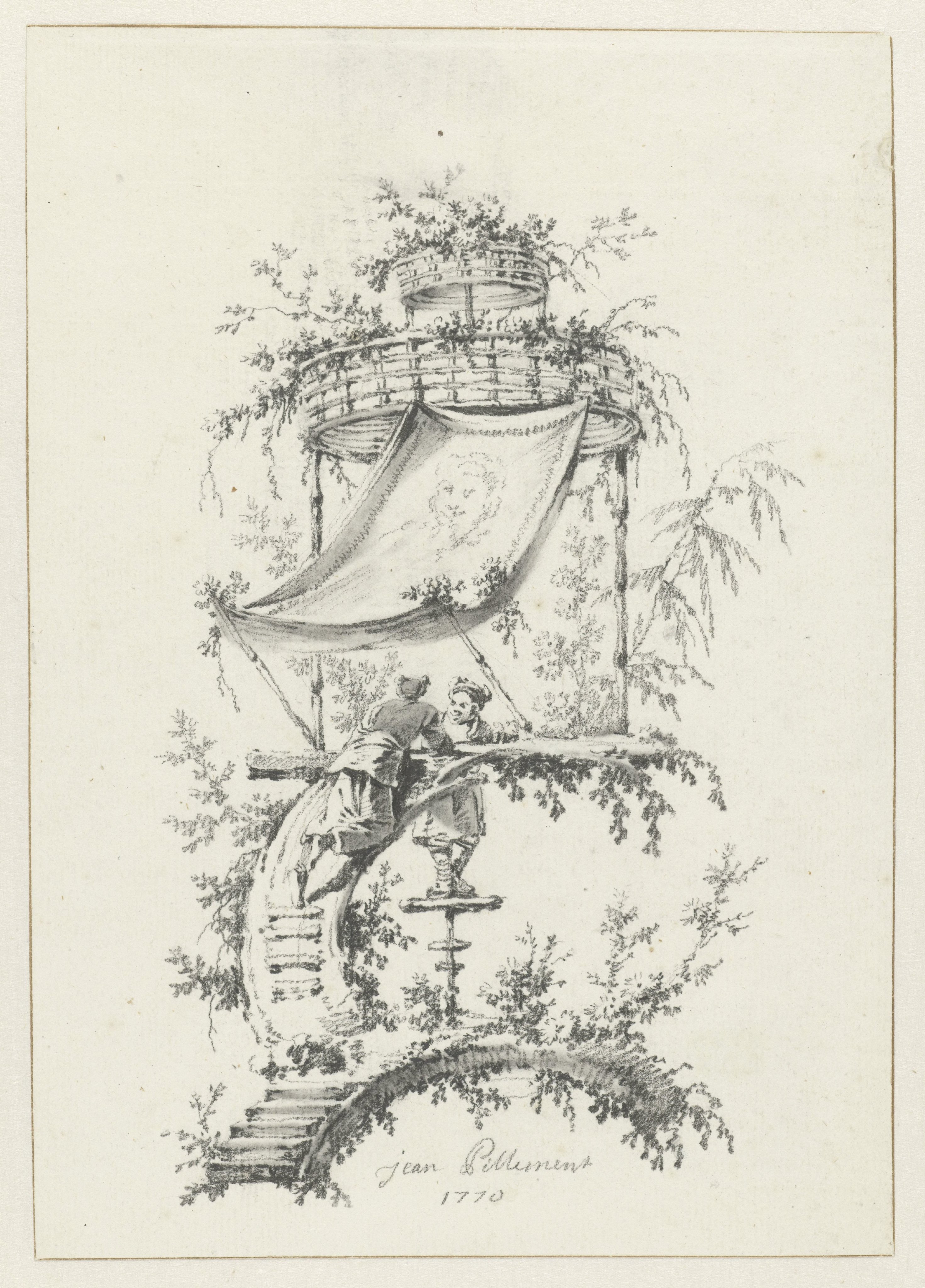 Ornamentale compositie in chinoiserie-stijl