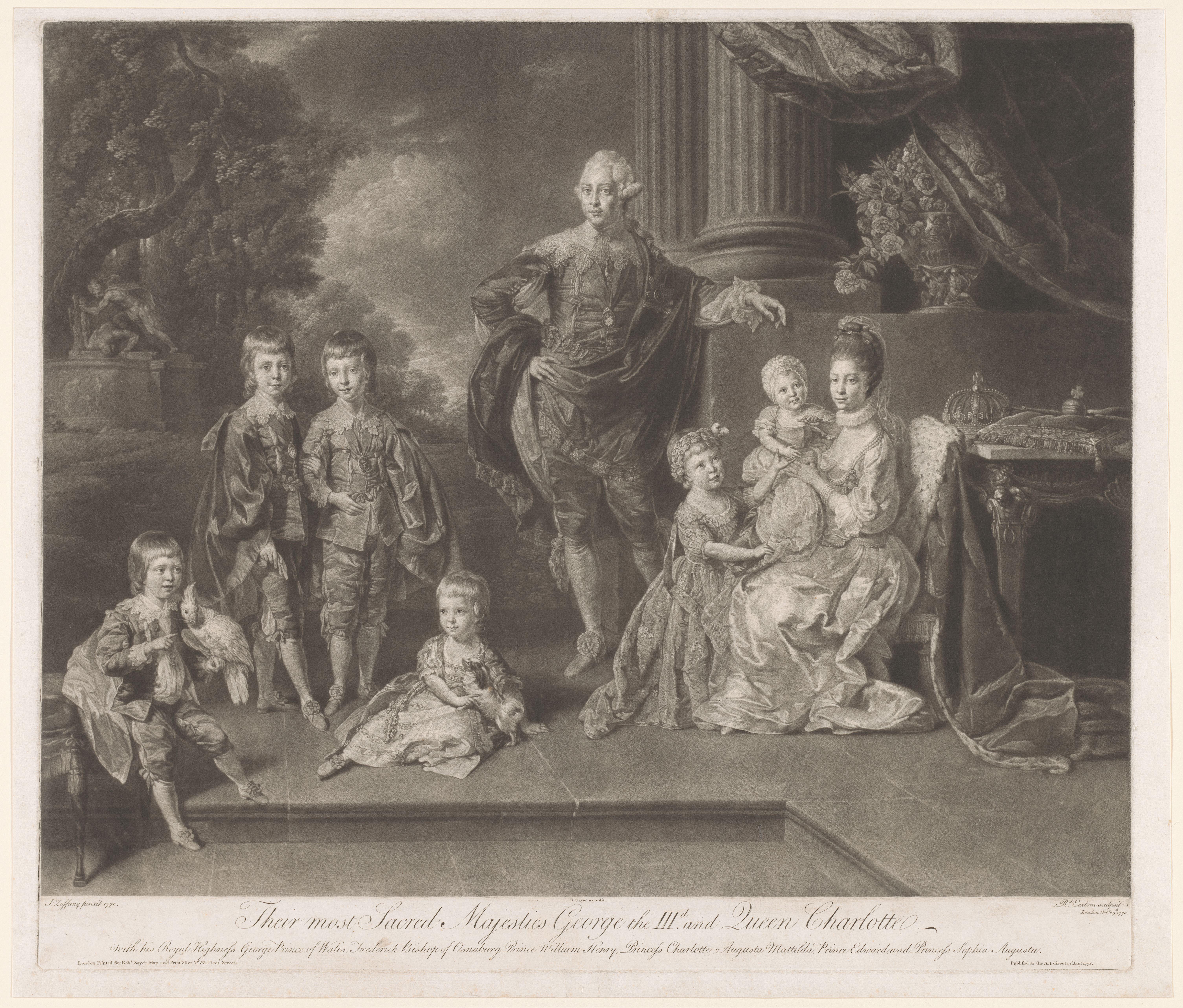 Portret van George III, koning van het Verenigd Koninkrijk, en zijn gezin