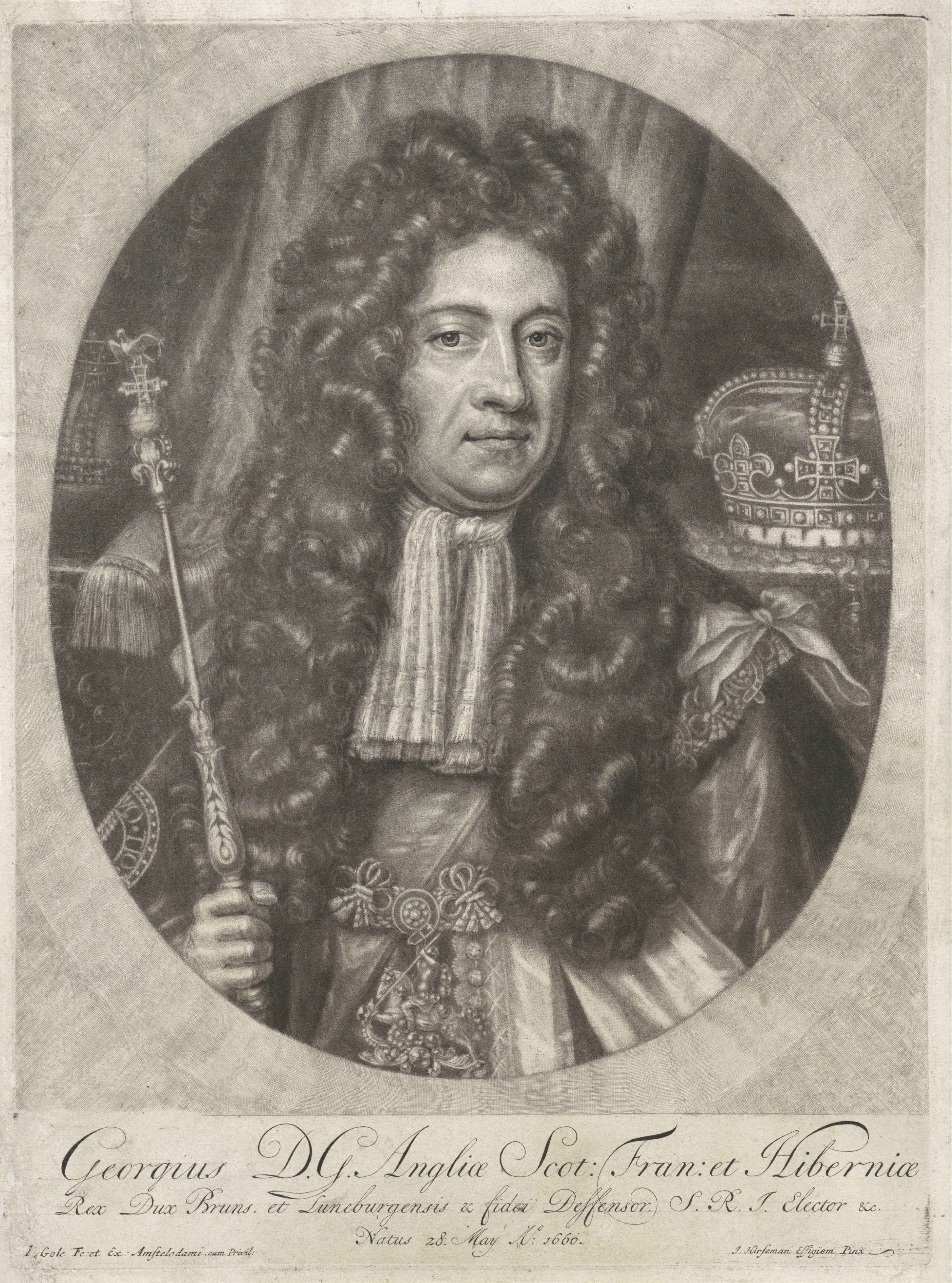 Portret van George I, koning van Groot-Brittannië