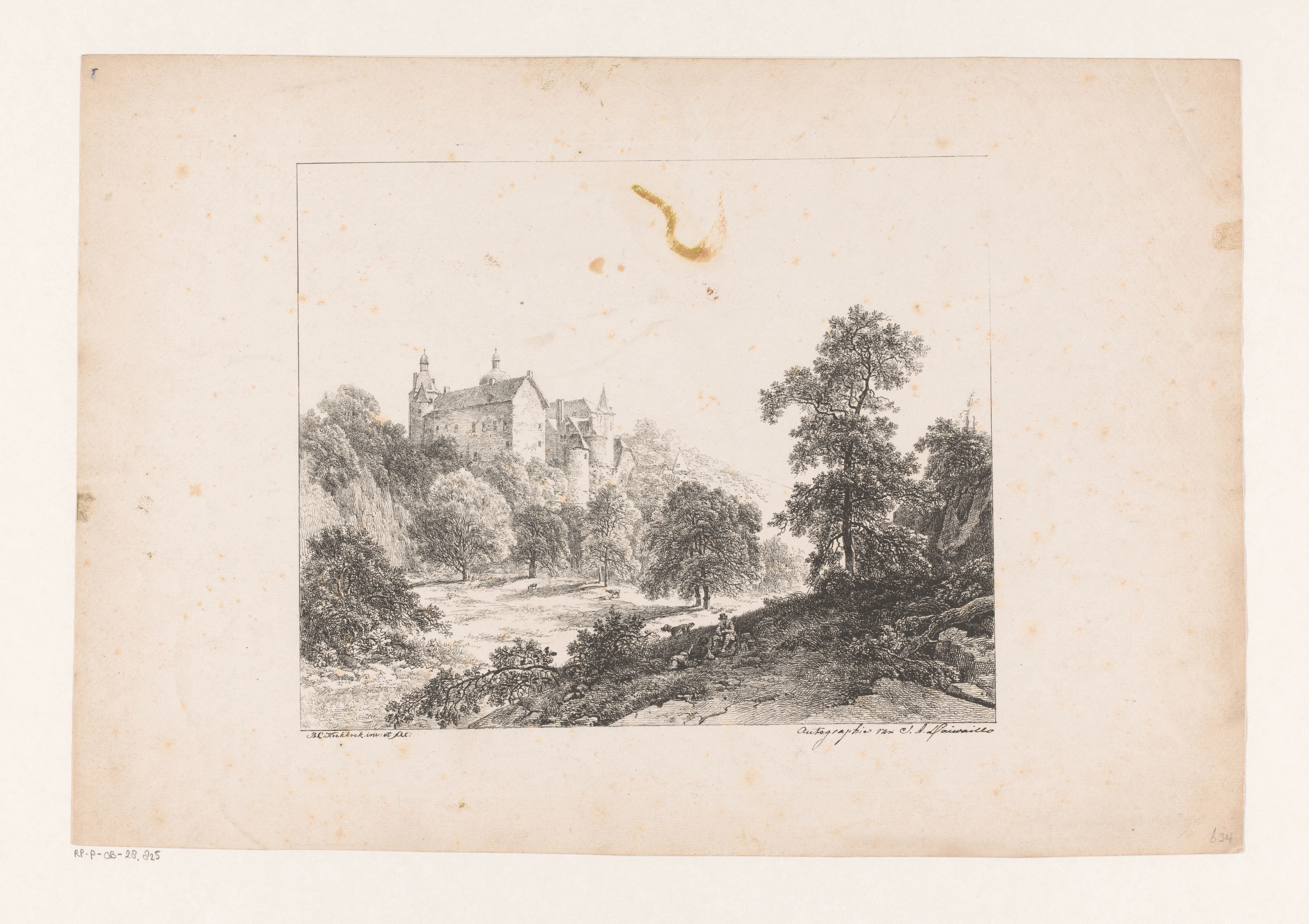 Heuvelachtig landschap met kasteel