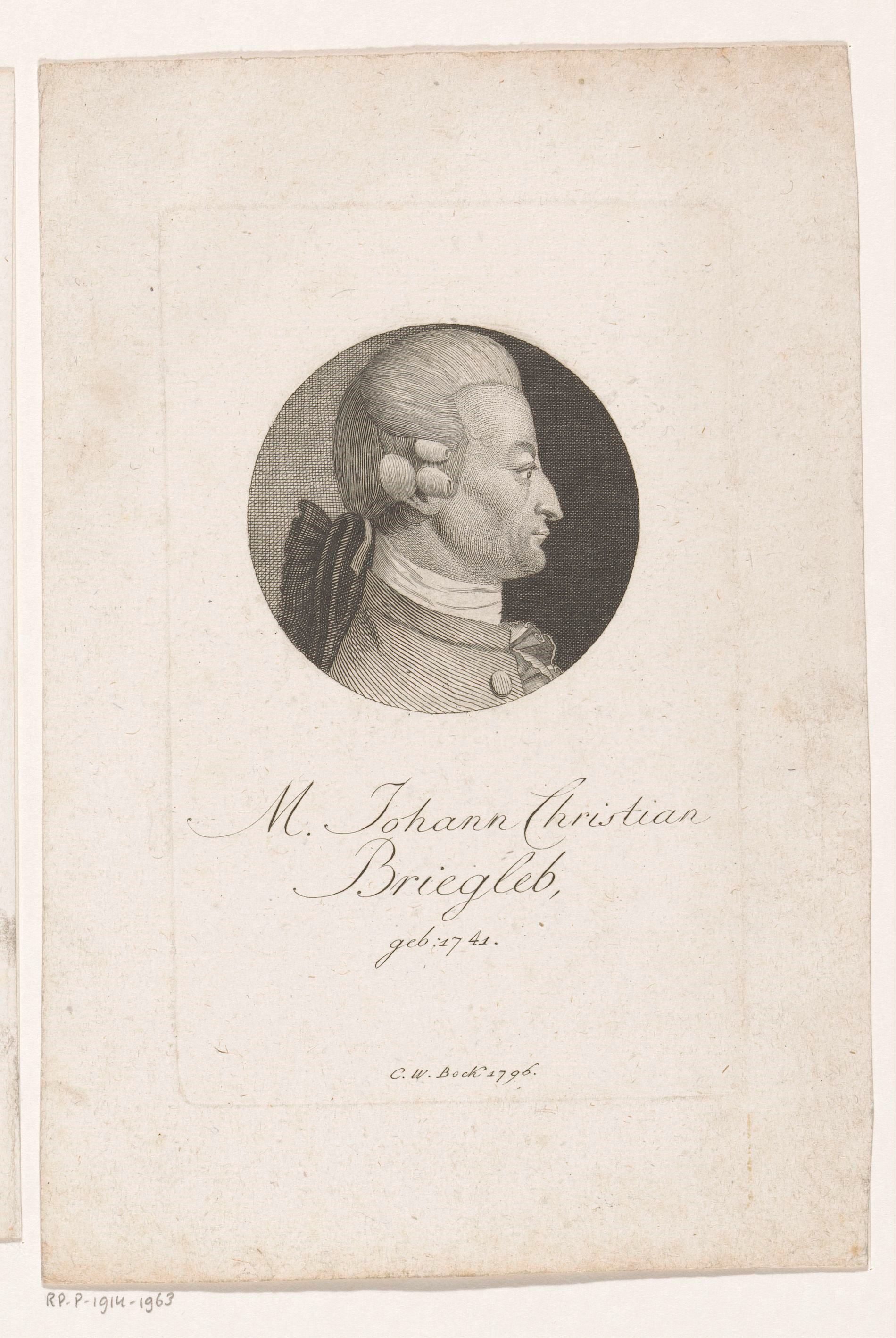 Portret van Johann Christian Briegleb