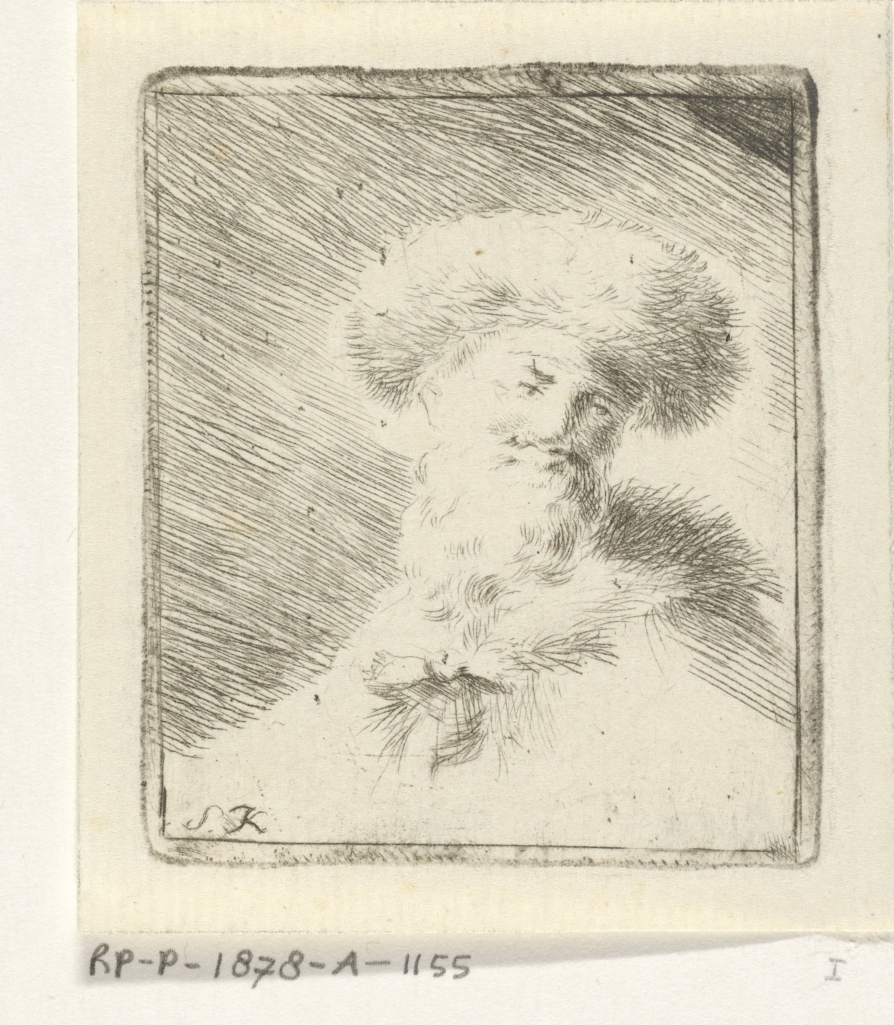 Portret van een onbekende man met bontmuts