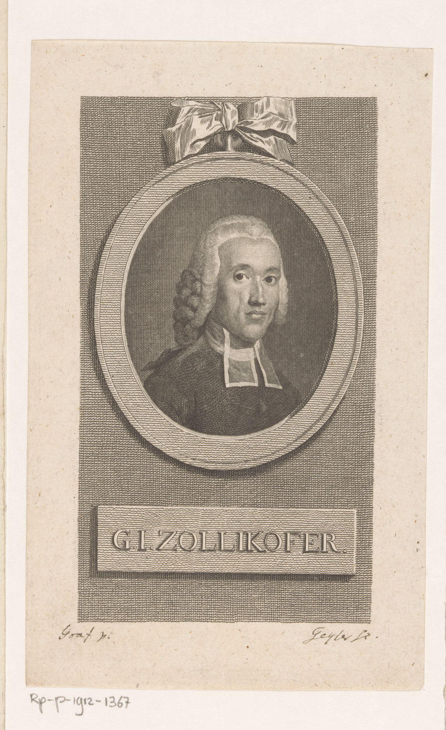 Portret van Georg Joachim Zollikofer