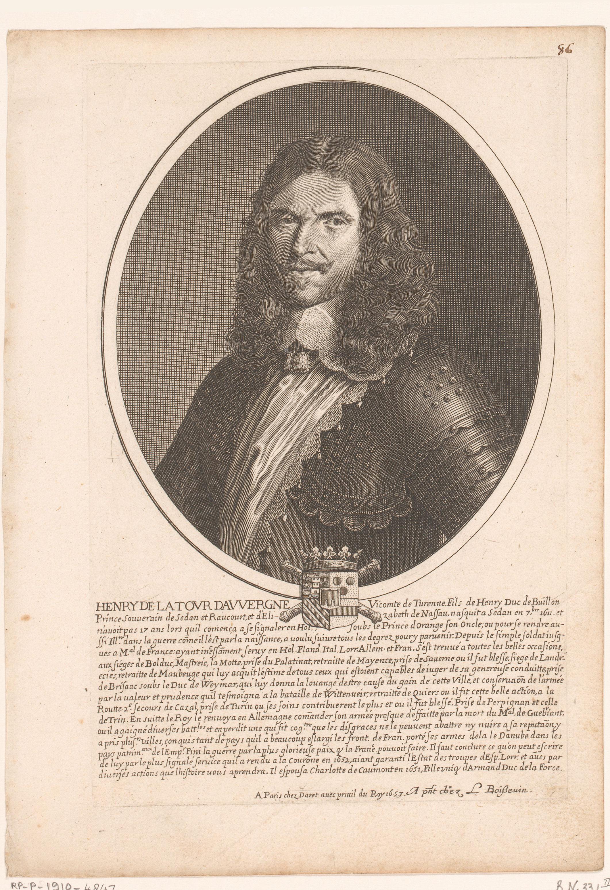 Portret van Henri de Latour d'Auvergne, vicomte de Turenne
