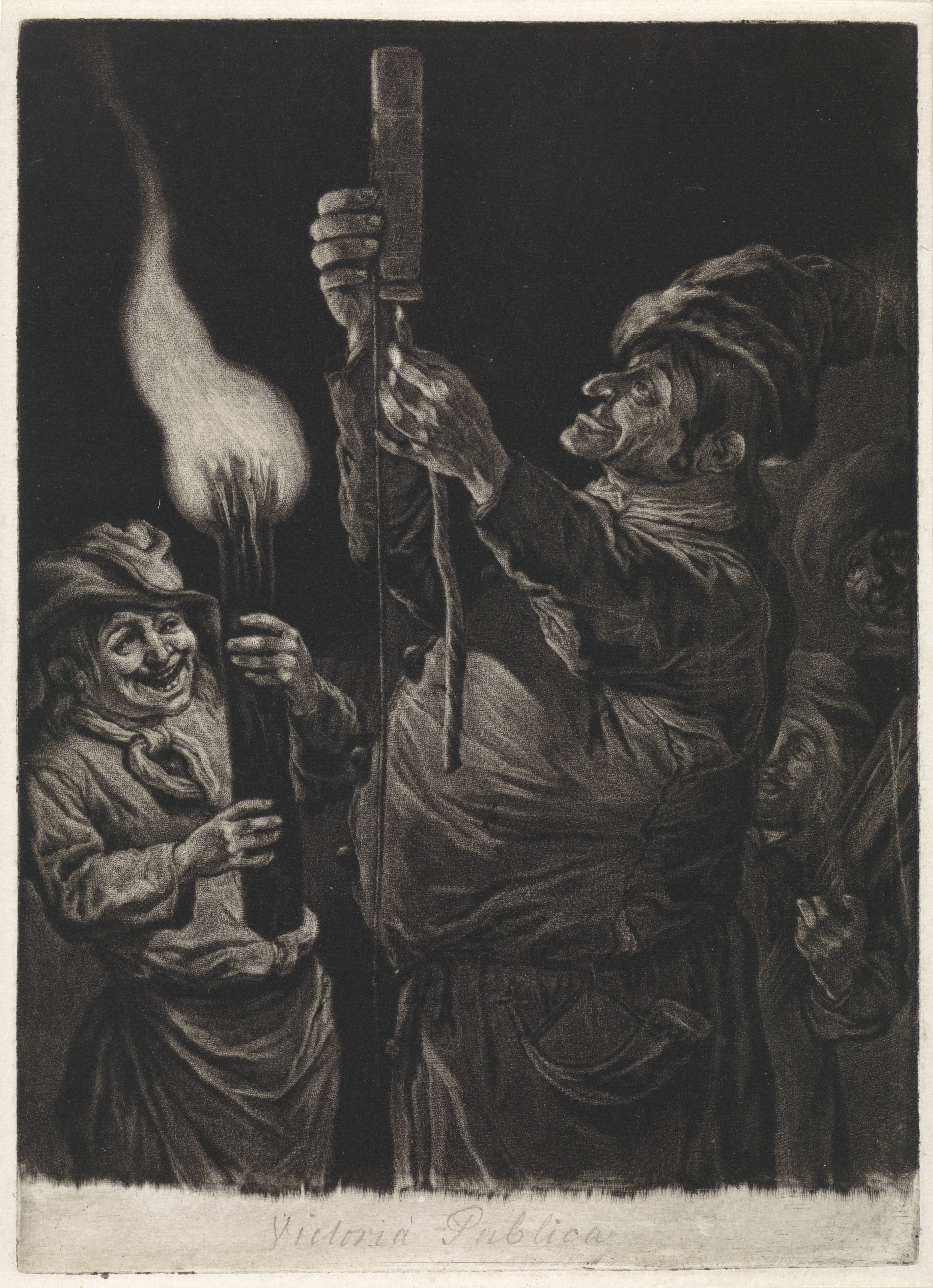 De man met een vuurpijl, met toeschouwers, 1695