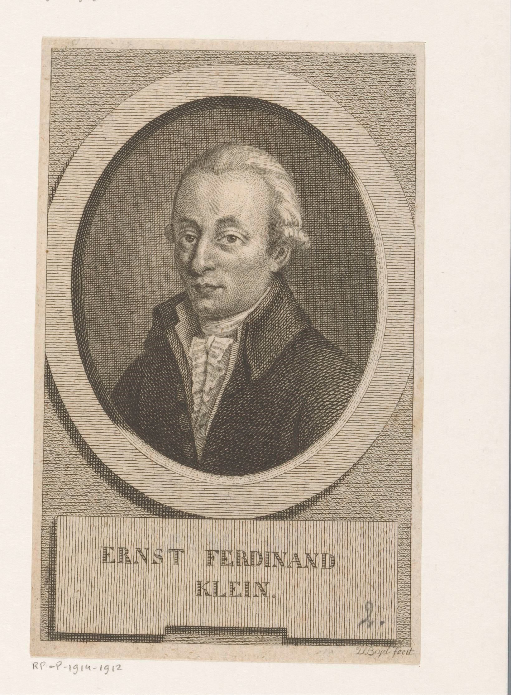 Portret van Ernst Ferdinand Klein