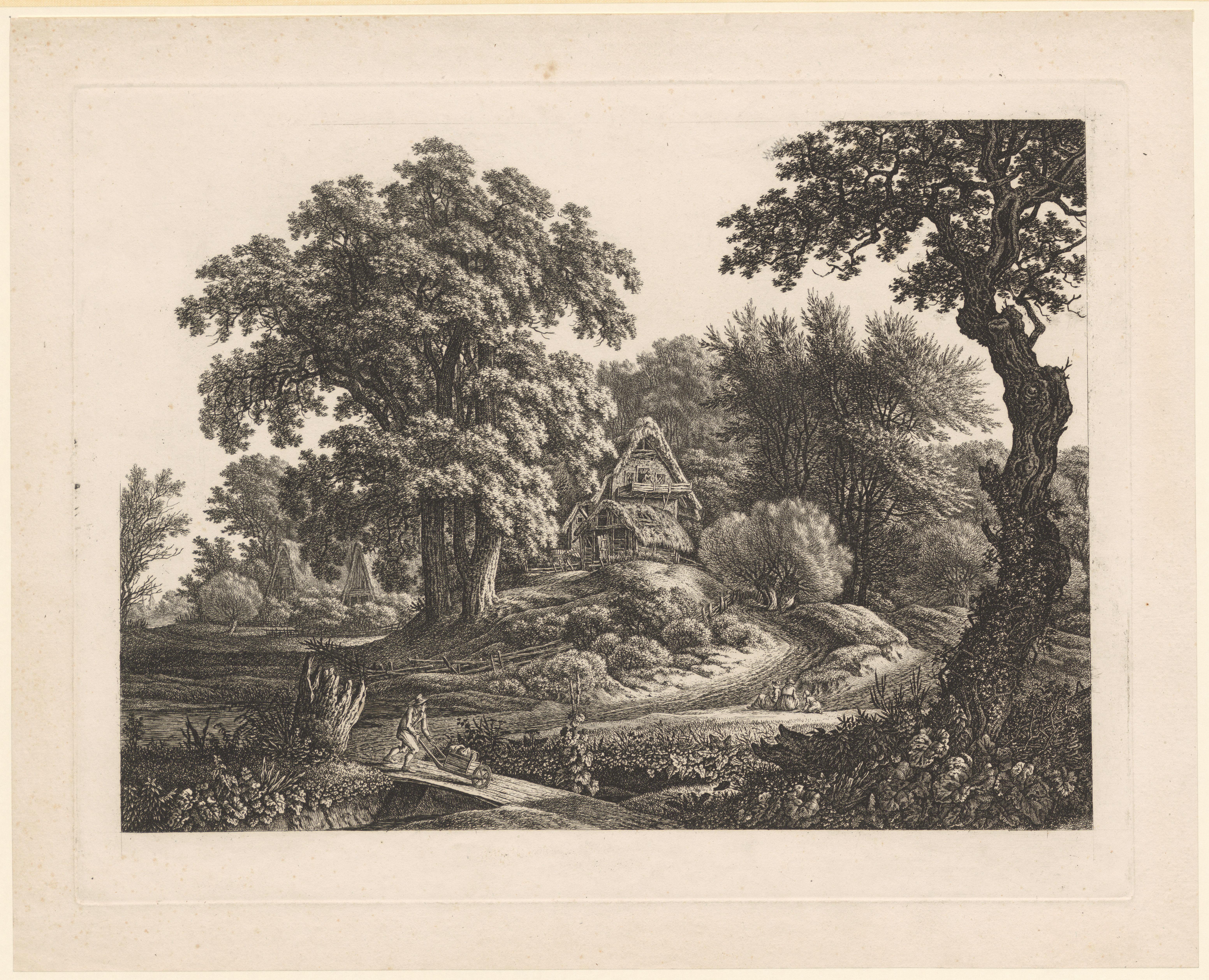 Bosrijk landschap met landhuis en landwegen