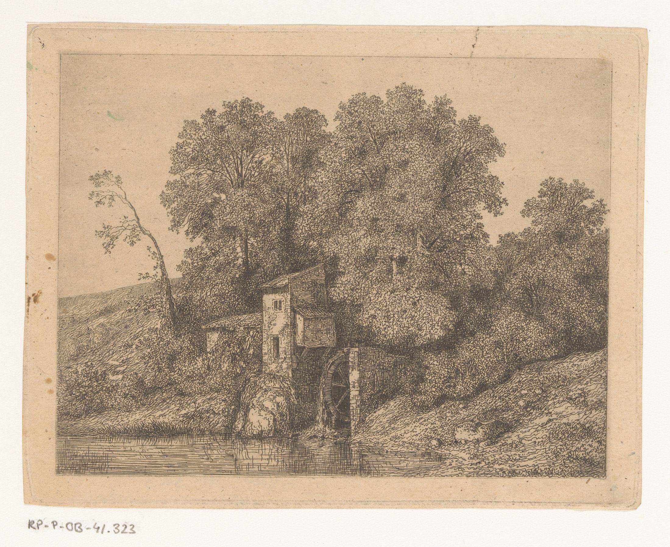 Watermolen temidden van bomen