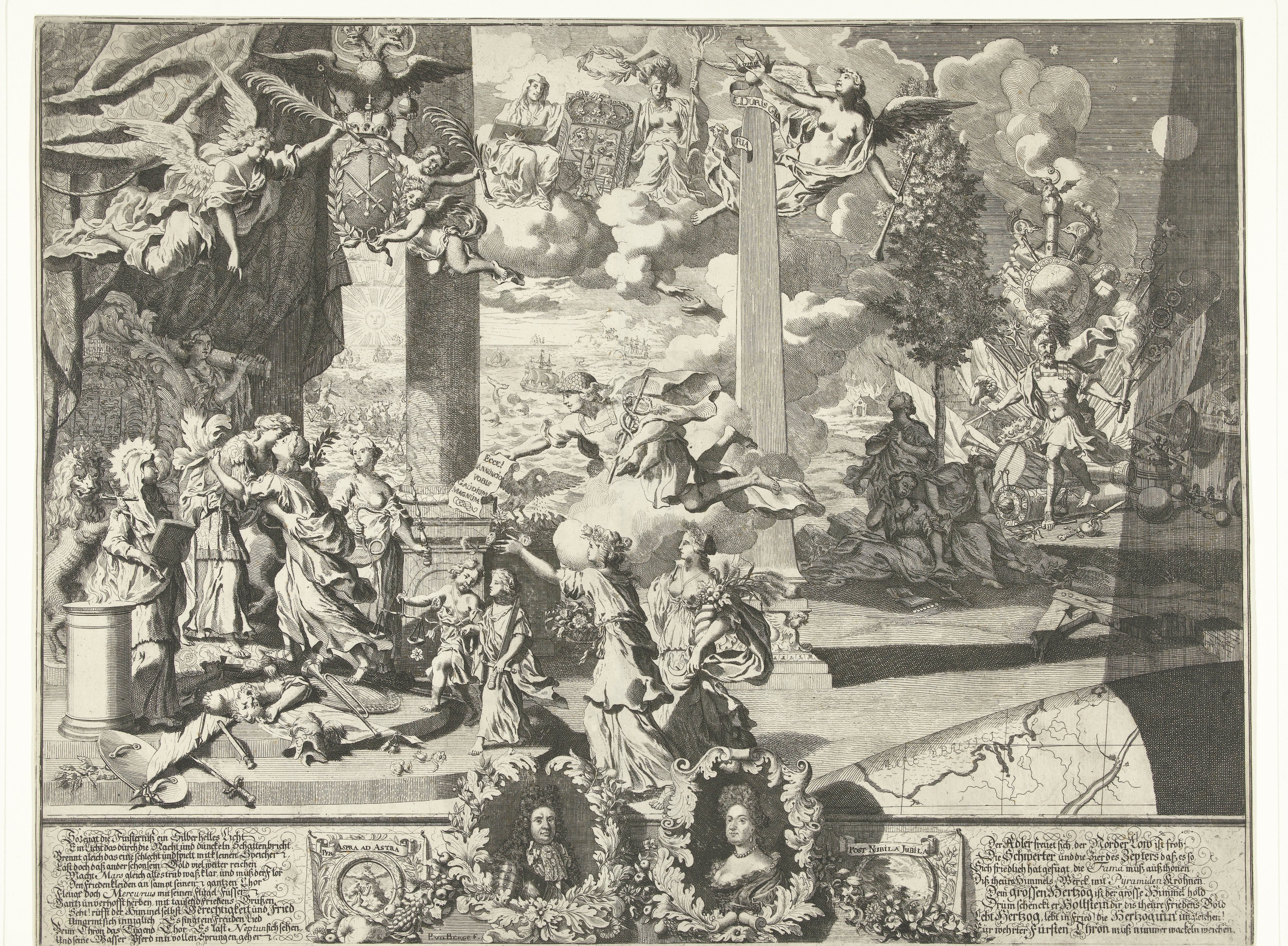 Allegorie op het verdrag van Altona, 1689